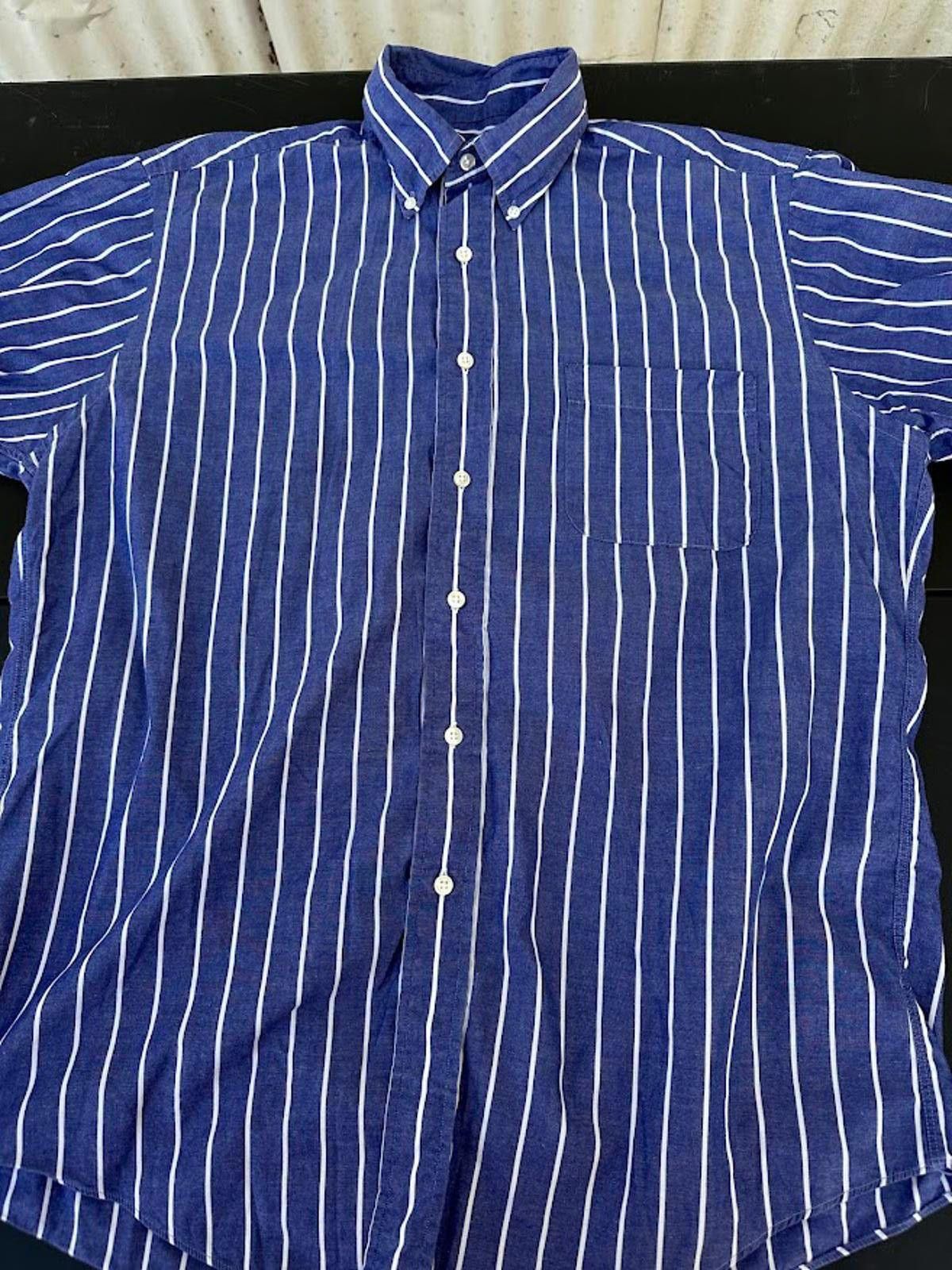 Brooks Brothers Brooks Brothers Blue Stripe Oxford Shirt M USA Size 38R - 3 Thumbnail