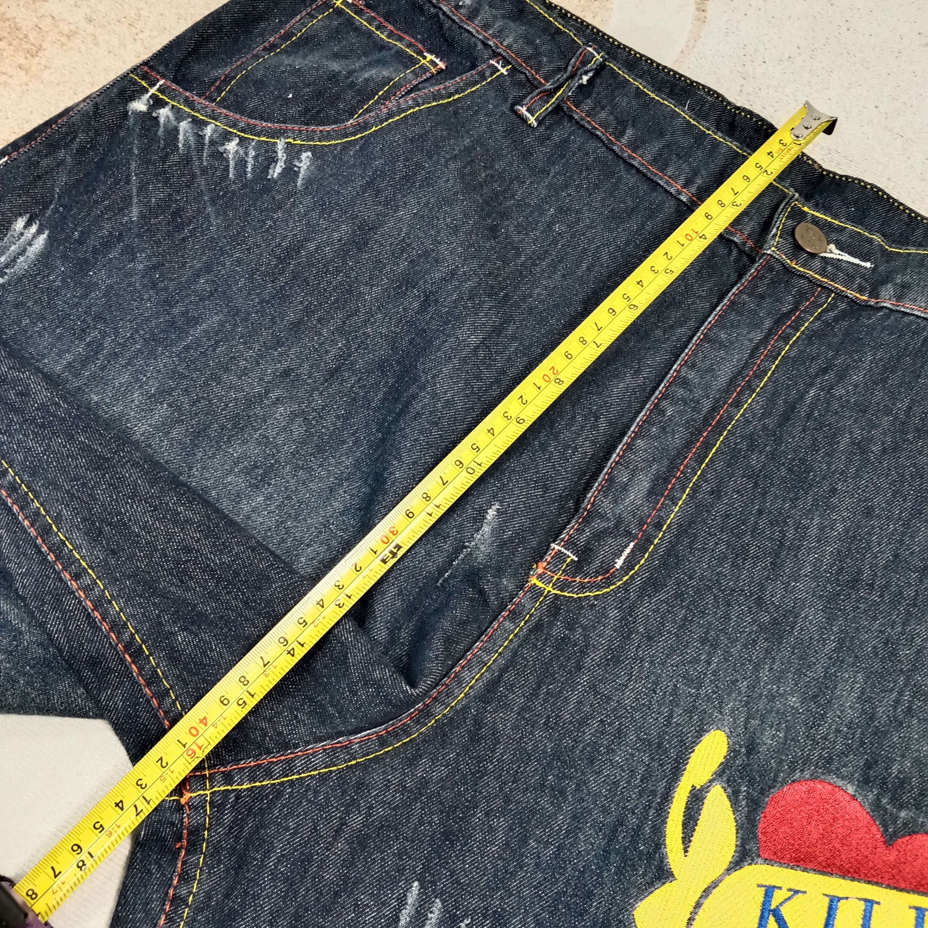Ed Hardy Ed Hardy Embroidery Skull Art Baggy Denim Jeans C272N18 Size US 43 - 10 Thumbnail