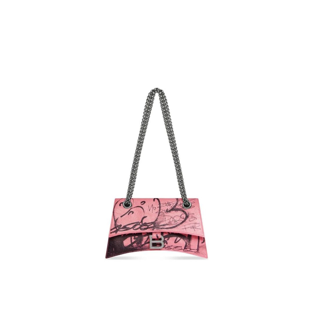 Balenciaga o1w1db10125 Size: OS / Crush Small Chain Bag Graffiti Pink Size ONE SIZE - 1 Thumbnail