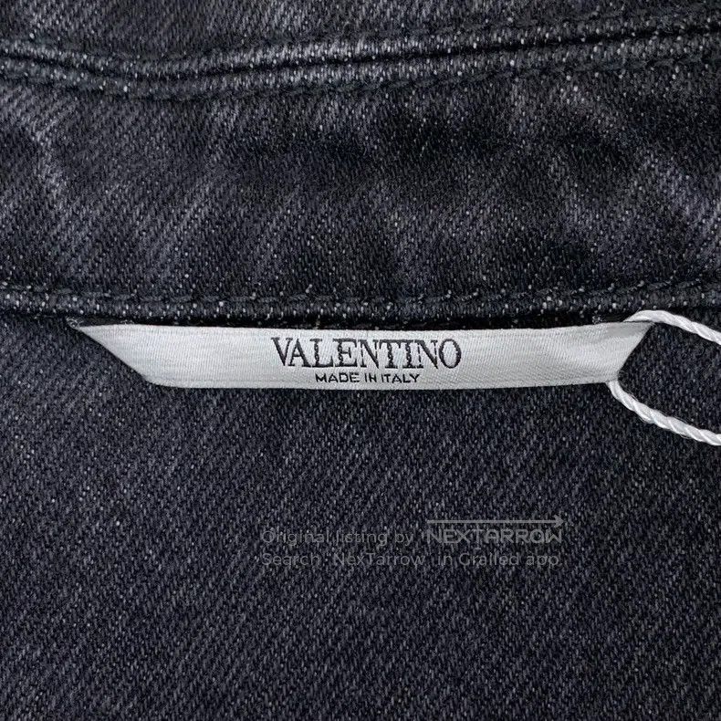 Valentino Valentino Black logo letter print denim jacket Size US S / EU 44-46 / 1 - 6 Thumbnail