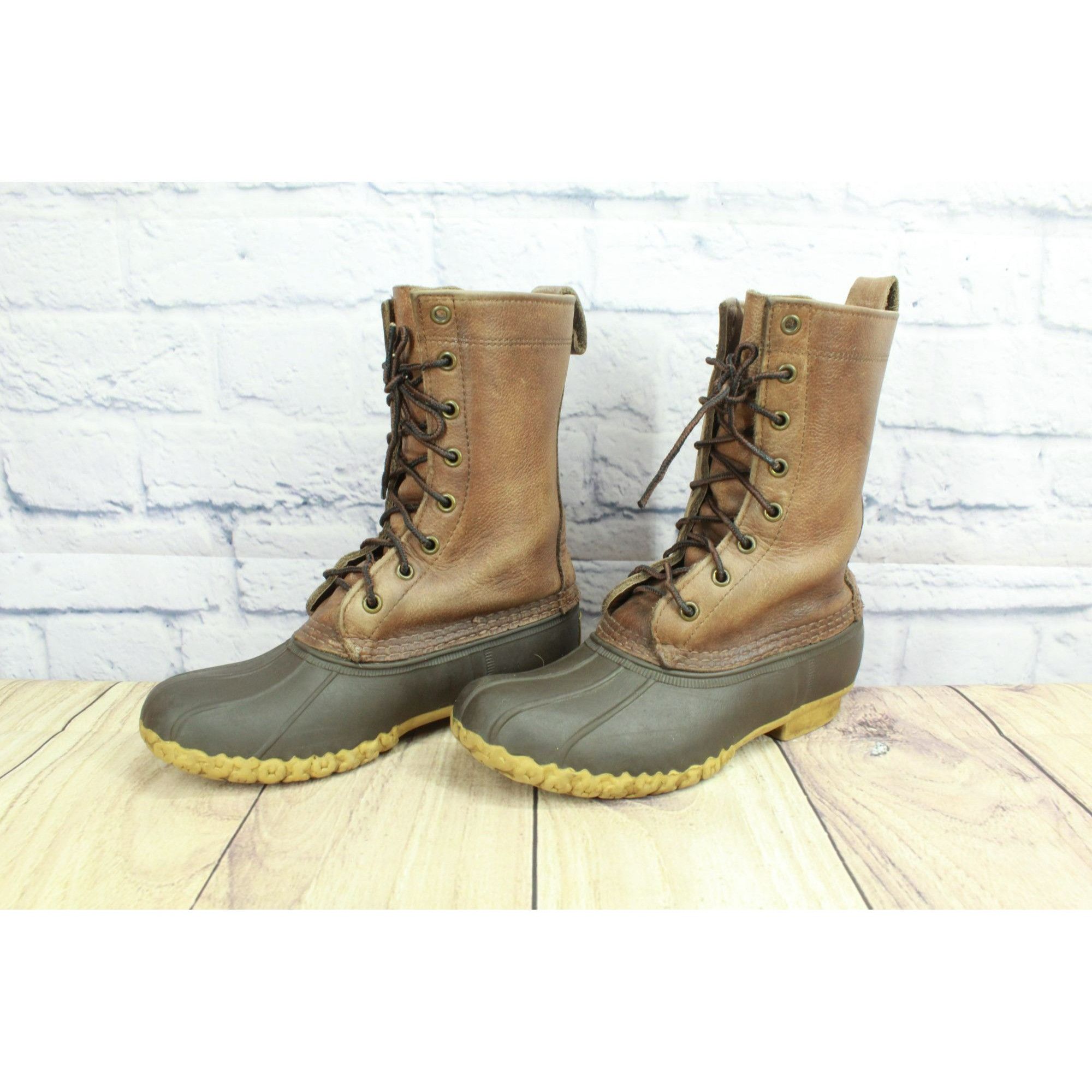 L.L. Bean × Leather LL Bean Women's Unlined Mid Calf Hunting Duck Boots Size US 6 / IT 36 - 2 Thumbnail