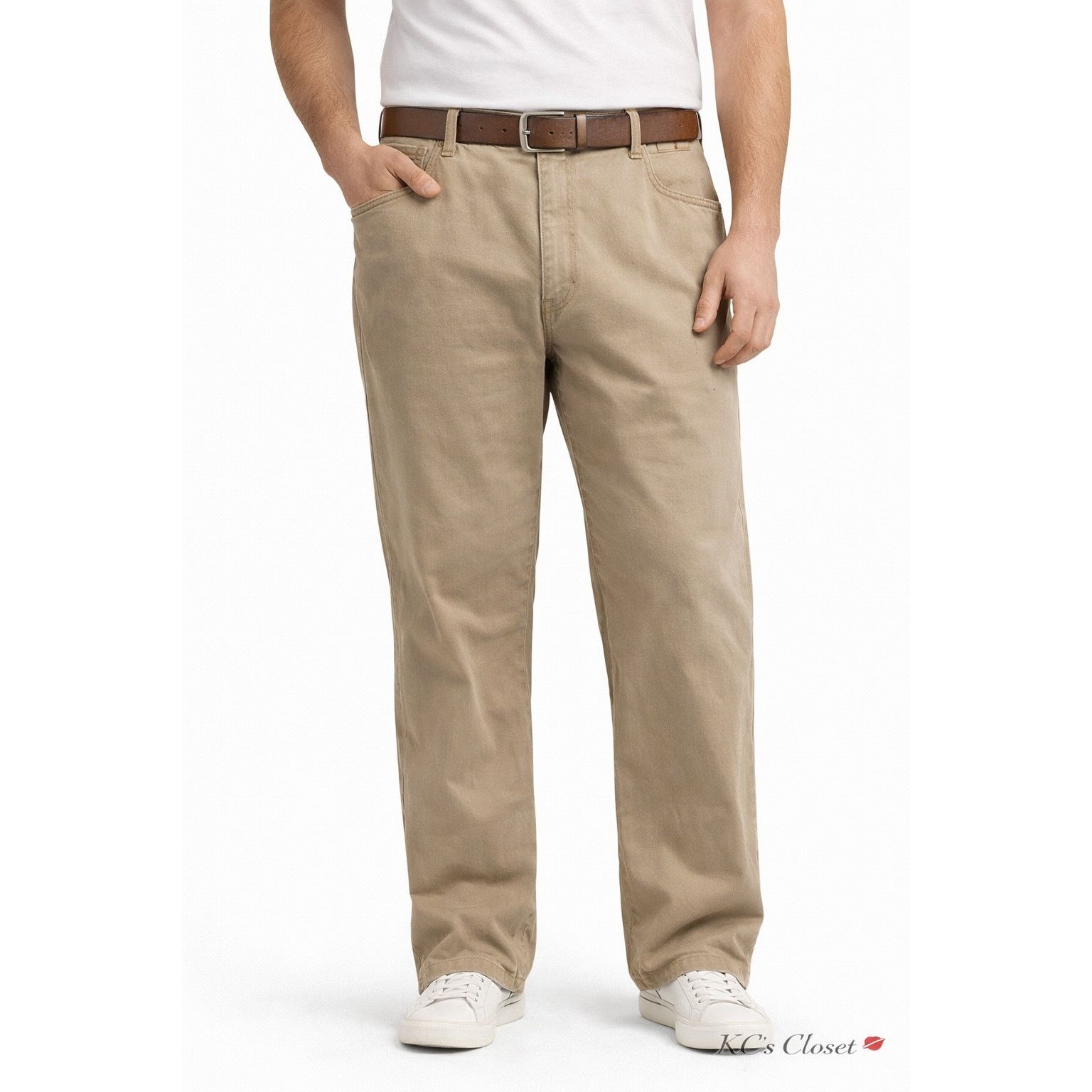 Calvin Klein Calvin Klein Jeans Men’s Khaki Straight Leg Pants Size 42 Size US 42 / EU 58 - 1 Thumbnail