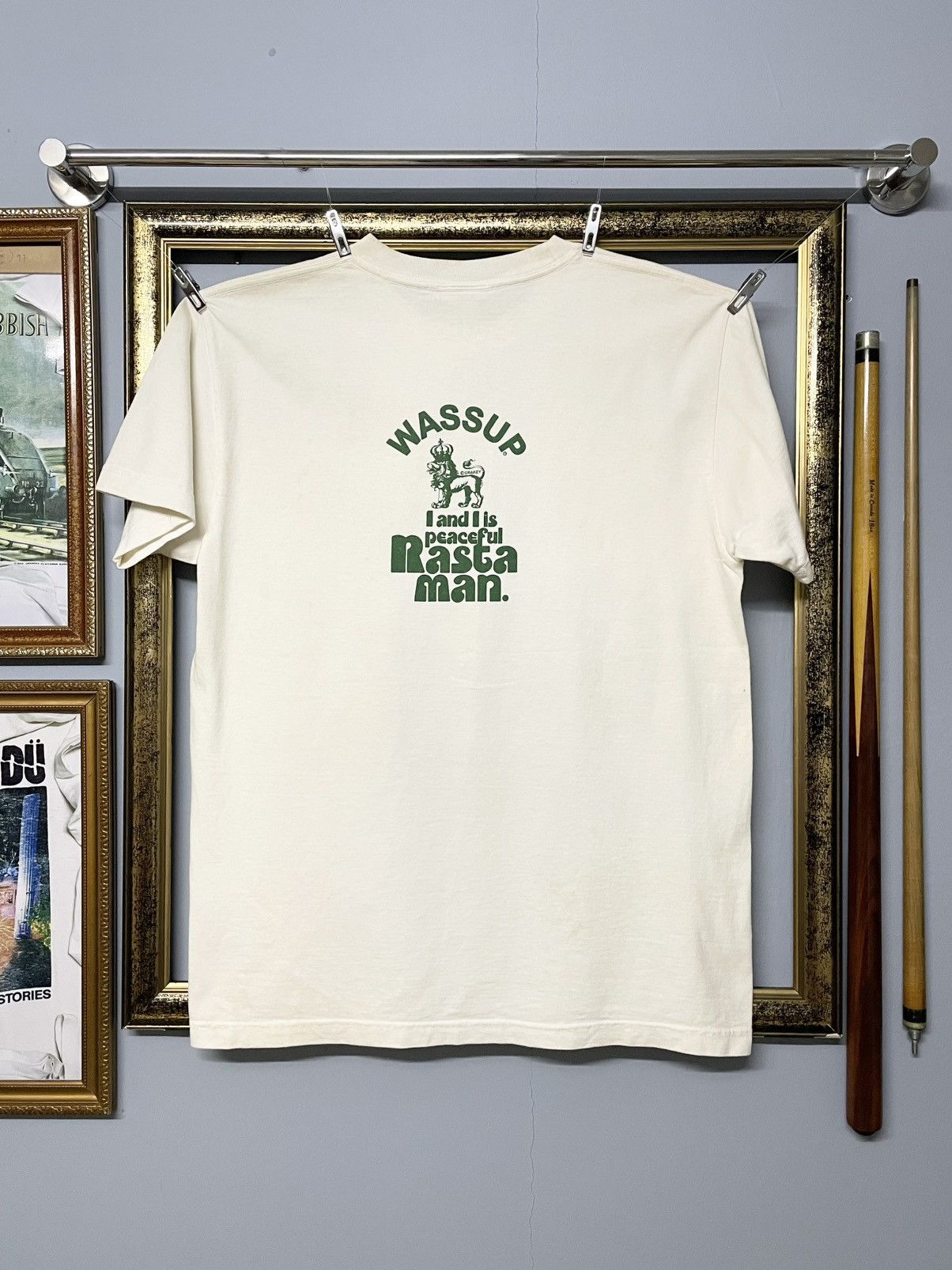 Japanese Brand Vintage 1990s Streetwear Wassup ‘Ganja’ Art By Grakey Tshirr Size US M / EU 48-50 / 2 - 5 Thumbnail