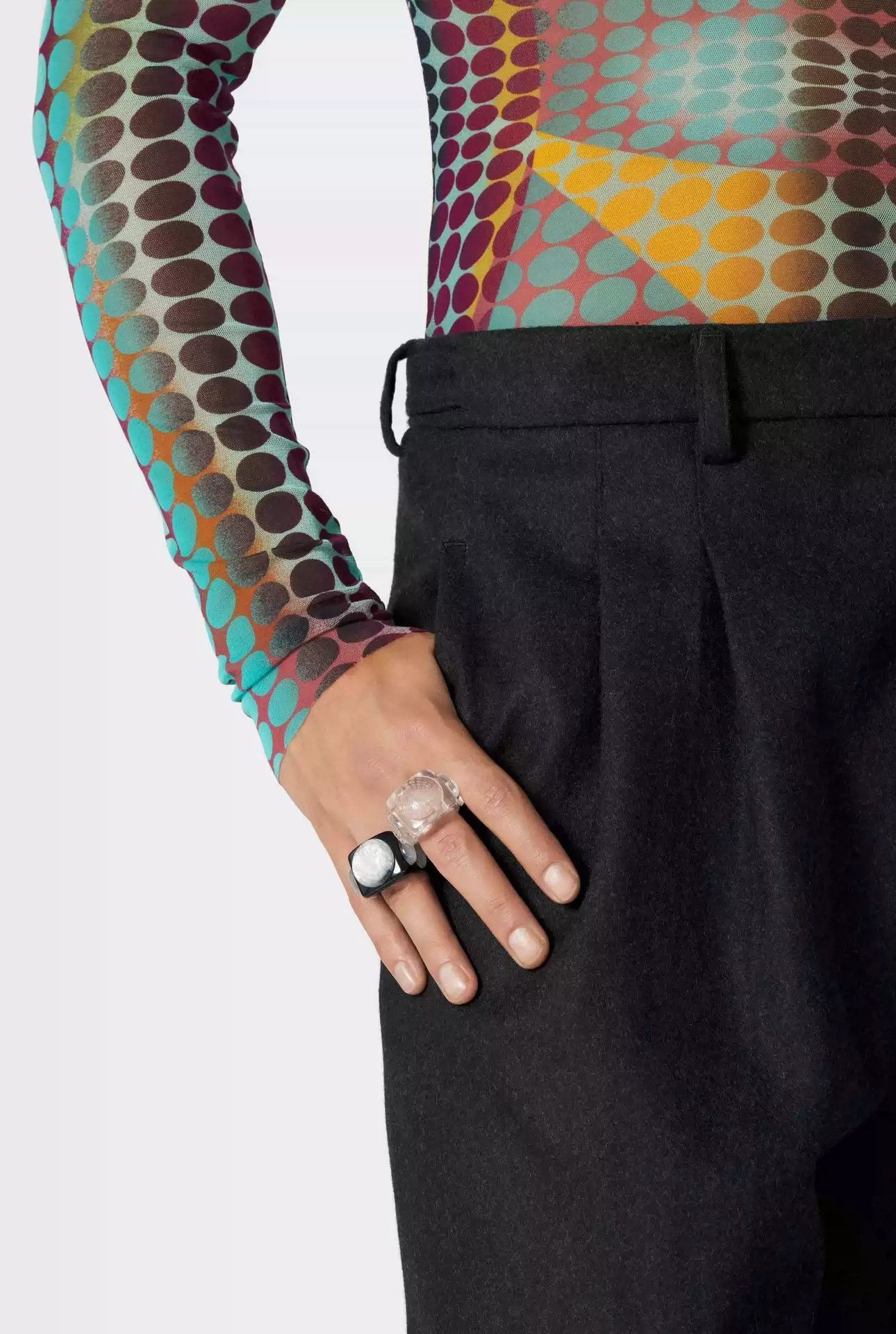Jean Paul Gaultier Jean Paul Gaultier x La Manso resin ring-2505 Size ONE SIZE - 5 Thumbnail