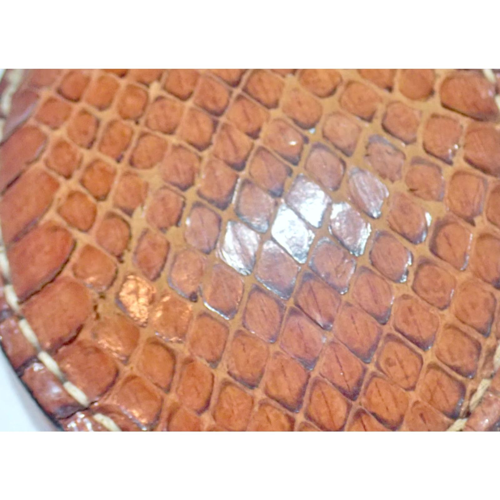 Vintage VINTAGE Cardat Snakeskin Reptile Skin Leather Oval Belt Buckle Only Cowboy Western Unisex Adult Brown 1990s Size ONE SIZE - 6 Thumbnail