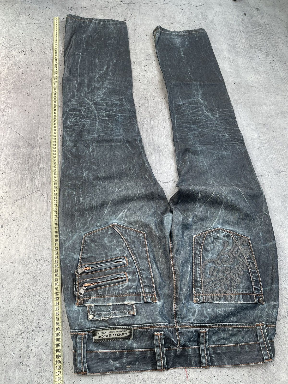 Other Rare Cipo Baxx Embroidered Jeans Pants Japanese Avant Garde Size US 31 - 6 Thumbnail