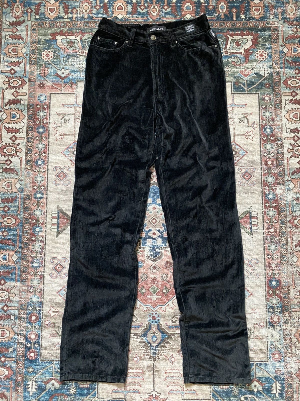 Versace Jeans Couture Vintage Versace Jeans Couture Velvet Pants Size US 29 - 1 Thumbnail