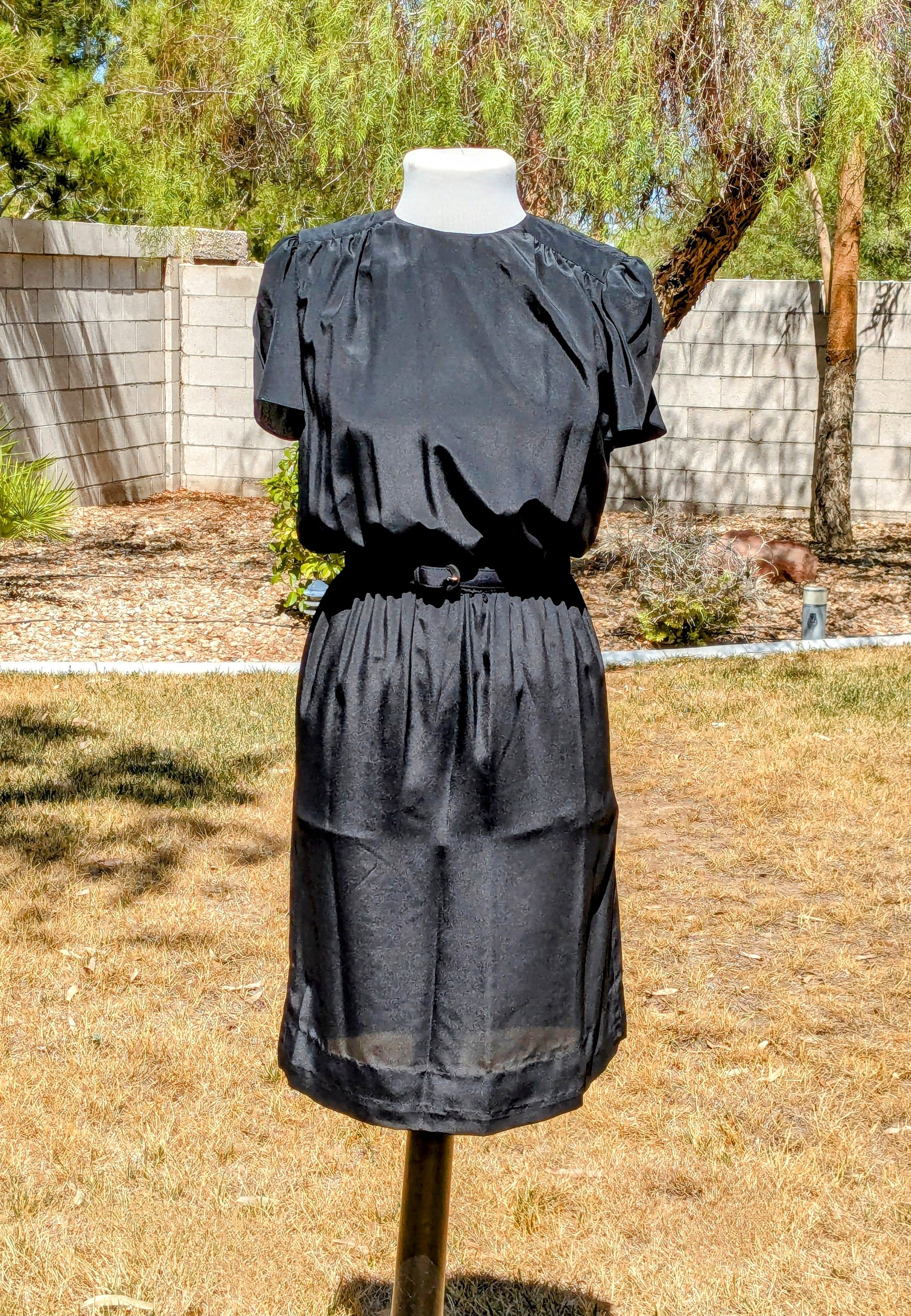 Vintage Blouson 1980 Charles Bianco Italian Collection Petite Dress Size S / US 4 / IT 40 - 1 Thumbnail