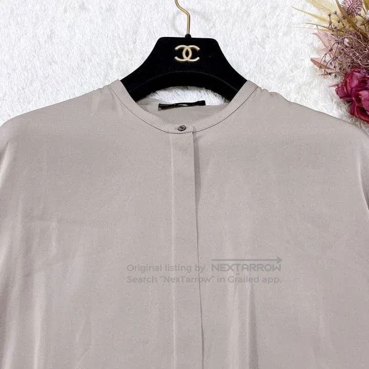 The Row The Row Grey Silk Shirt Size M / US 6-8 / IT 42-44 - 2 Thumbnail