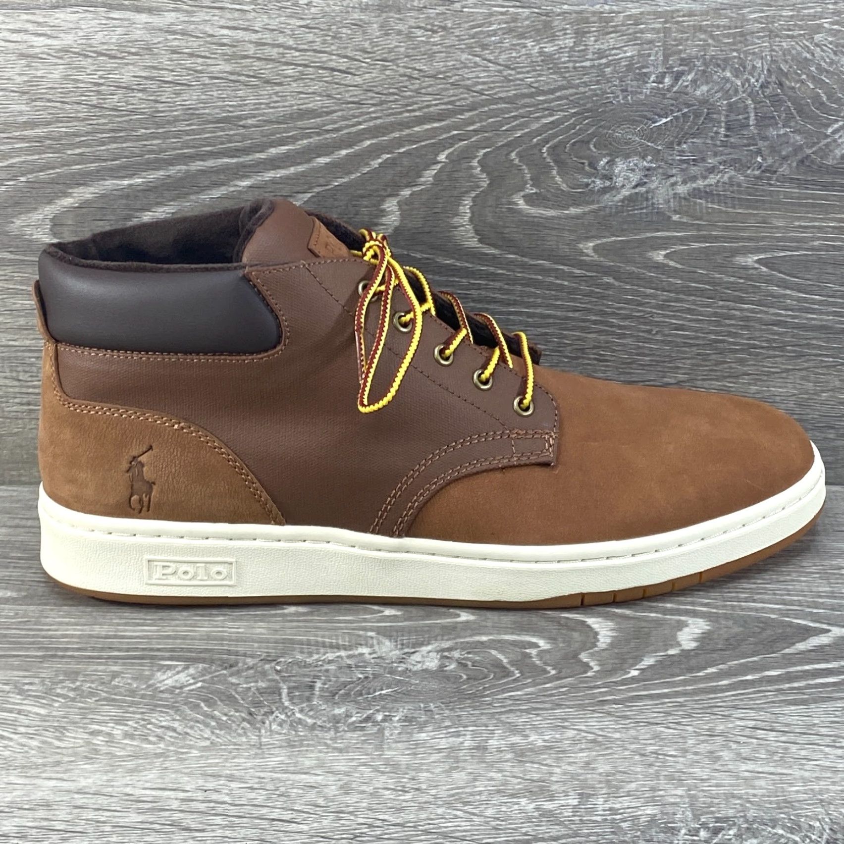 Polo Ralph Lauren Polo Ralph Lauren Mens Boot Ankle 12 Brown Leather Nubuck Canvas Sneaker Lace Up Size US L / EU 52-54 / 3 - 2 Thumbnail