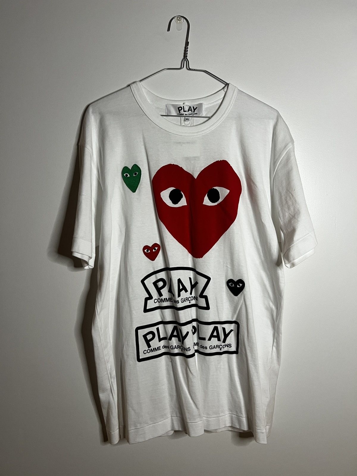 Comme des Garcons PLAY Comme des Garçons PLAY Multi-Heart Logo Tee (White, Size XL) Size US XL / EU 56 / 4 - 5 Thumbnail