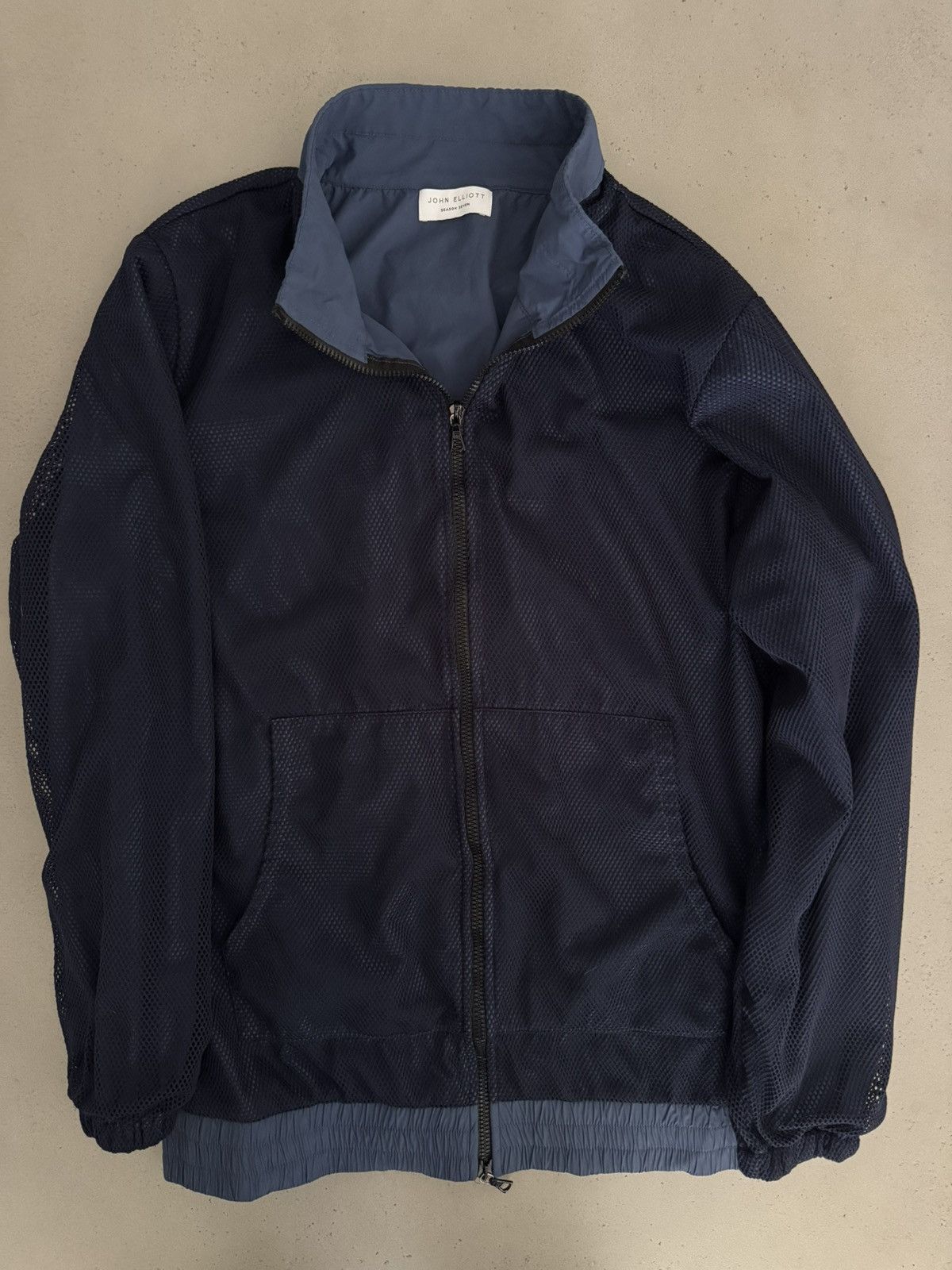 John Elliott Mesh Overlay Jacket Navy Sz 4