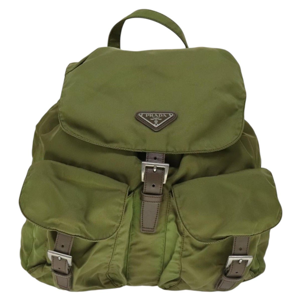 Prada Tessuto Khaki Synthetic Backpack Bag (Pre-Owned) Size ONE SIZE - 1 Thumbnail