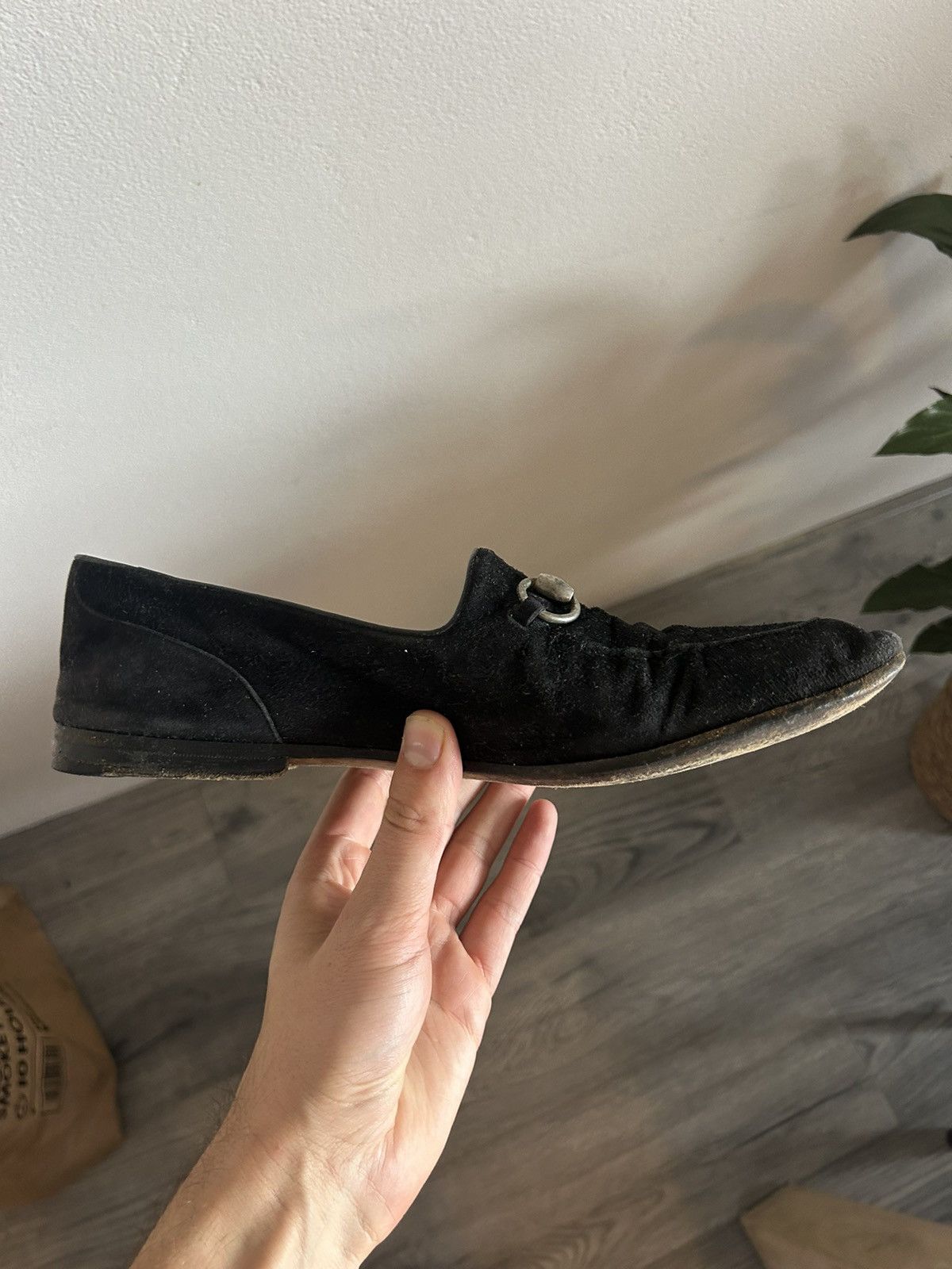 Gucci Gucci Black Suede Horsebit Loafers Size 42E Size US 9 / EU 42 - 11 Thumbnail