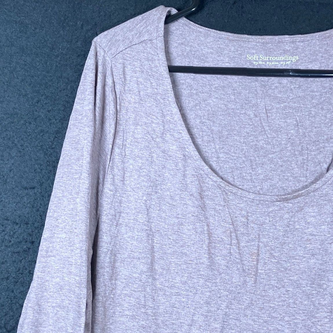 Soft Surroundings Soft Surroundings Womens Shirt Purple Scoop Neck Pullover Long Sleeve Tunic L Size L / US 10 / IT 46 - 4 Thumbnail
