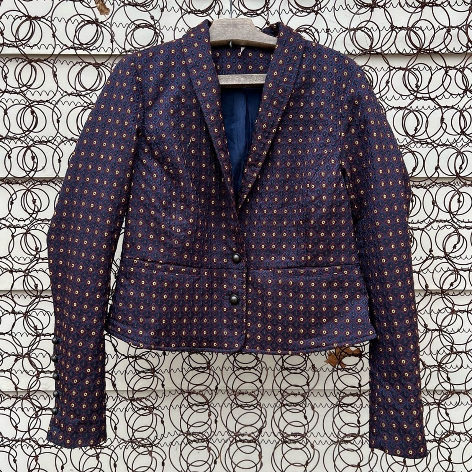 Free People Free People Shrunken Jacquard Jacket Blazer SMALL Size S / US 4 / IT 40 - 2 Thumbnail