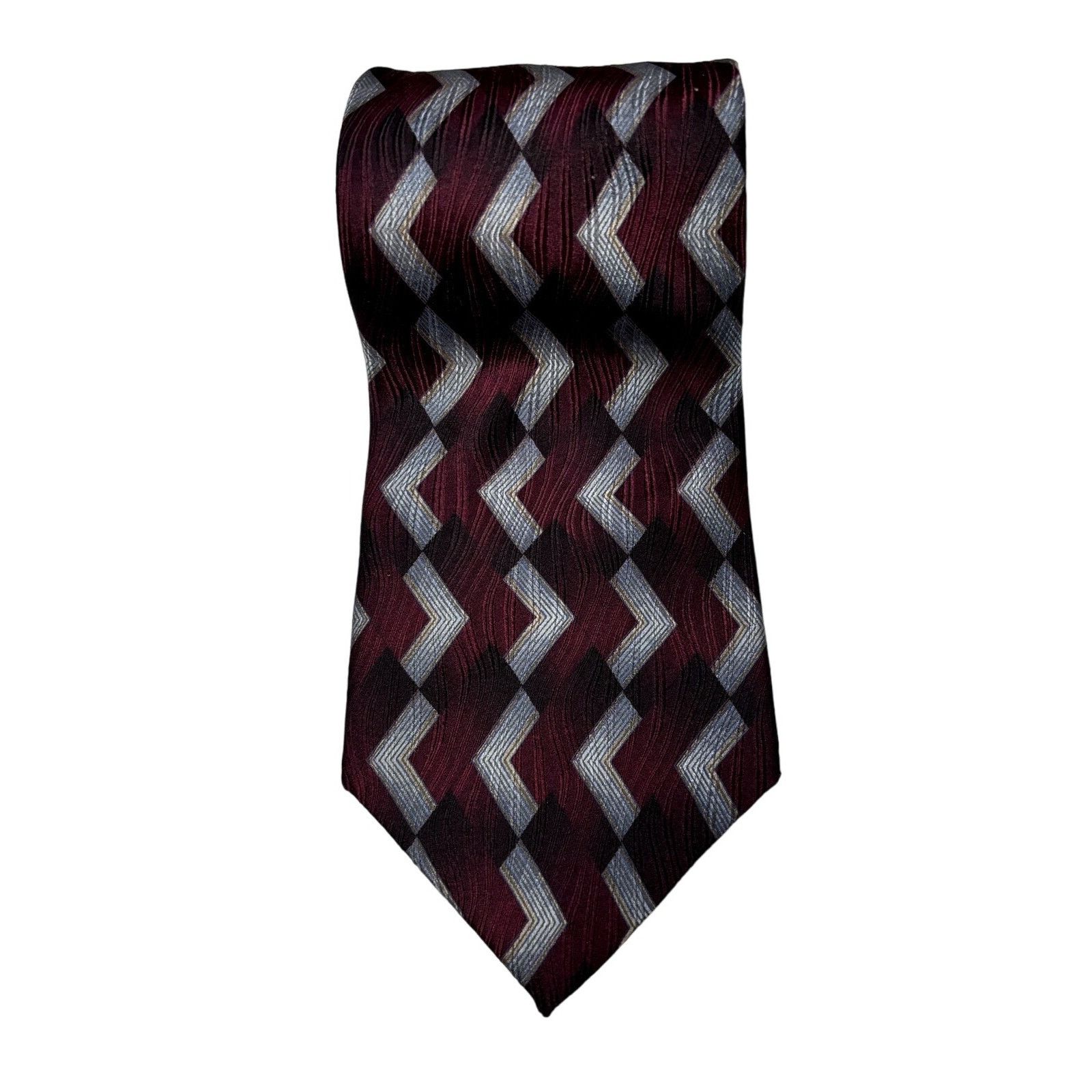 Stafford STAFFORD Men's Multicolor Silk Abstract Pattern Neck Tie Size ONE SIZE - 1 Thumbnail