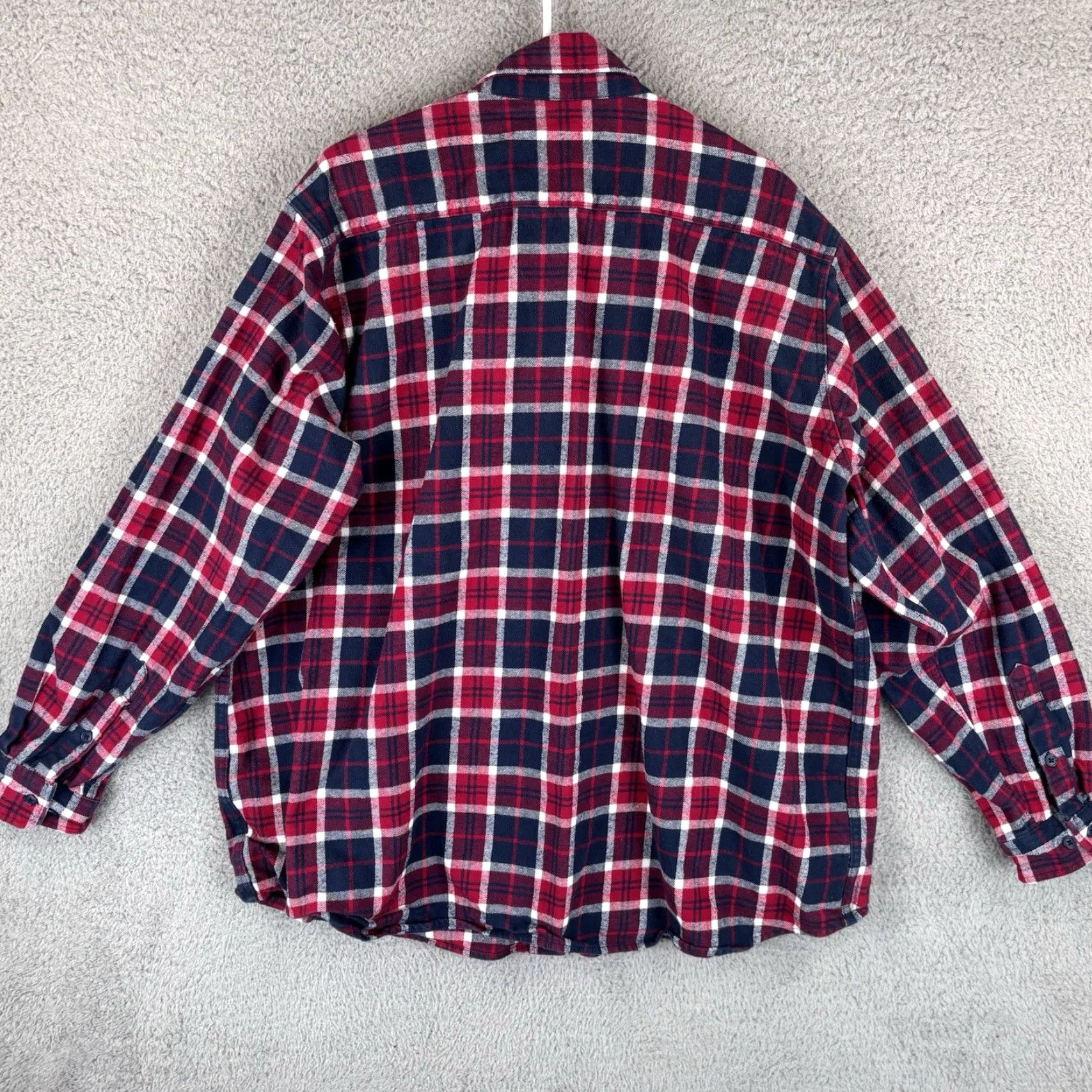 Vintage Bocomal Shirt Mens 3XL Red Navy Plaid Flame Resistant FR CAT2 Workwear Heavy Shirt Size US XXL / EU 58 / 5 - 5 Thumbnail