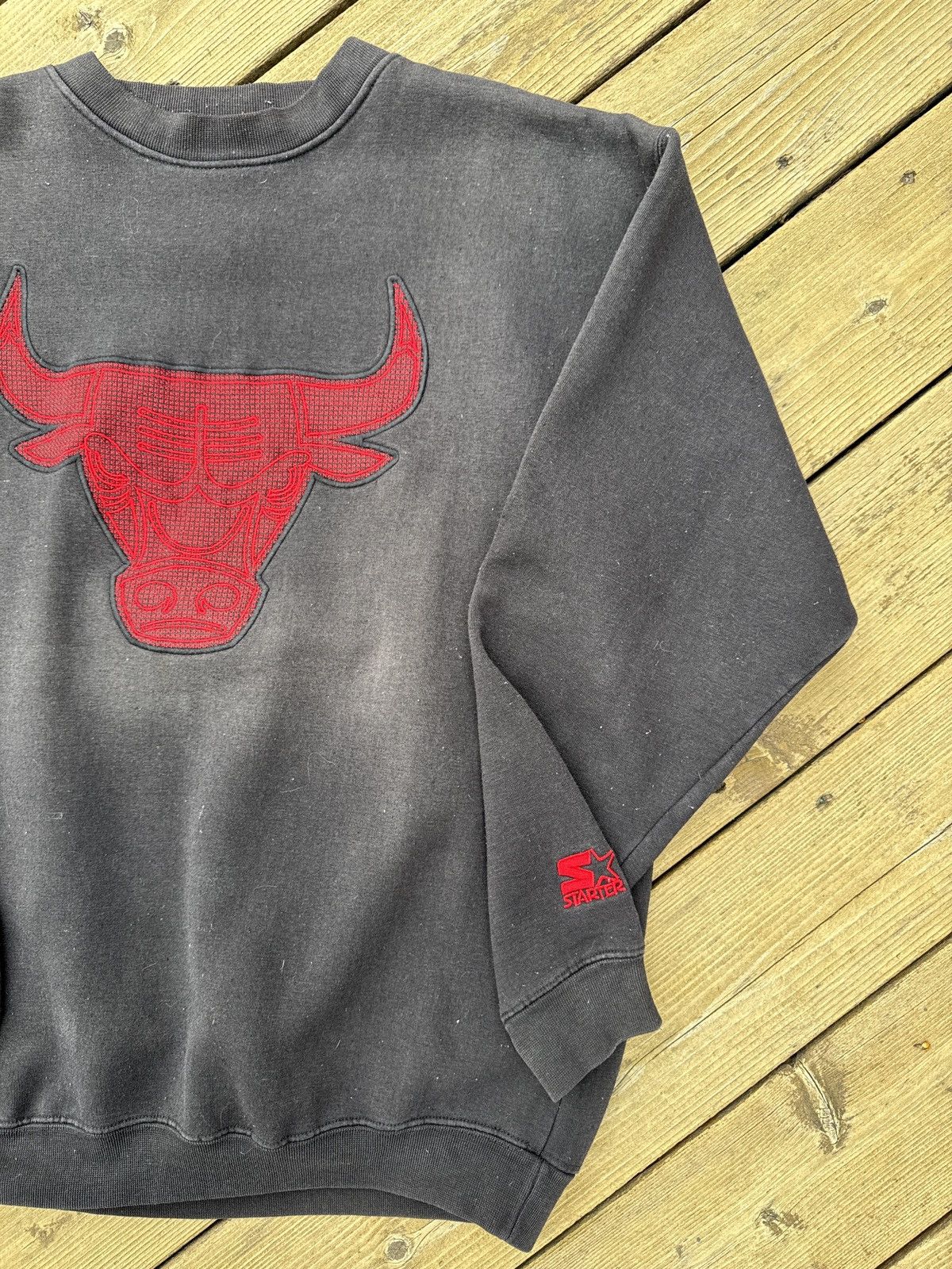 Starter Vintage 90s Chicago Bulls Starter Crewneck XL Sun Faded Size US XL / EU 56 / 4 - 3 Thumbnail