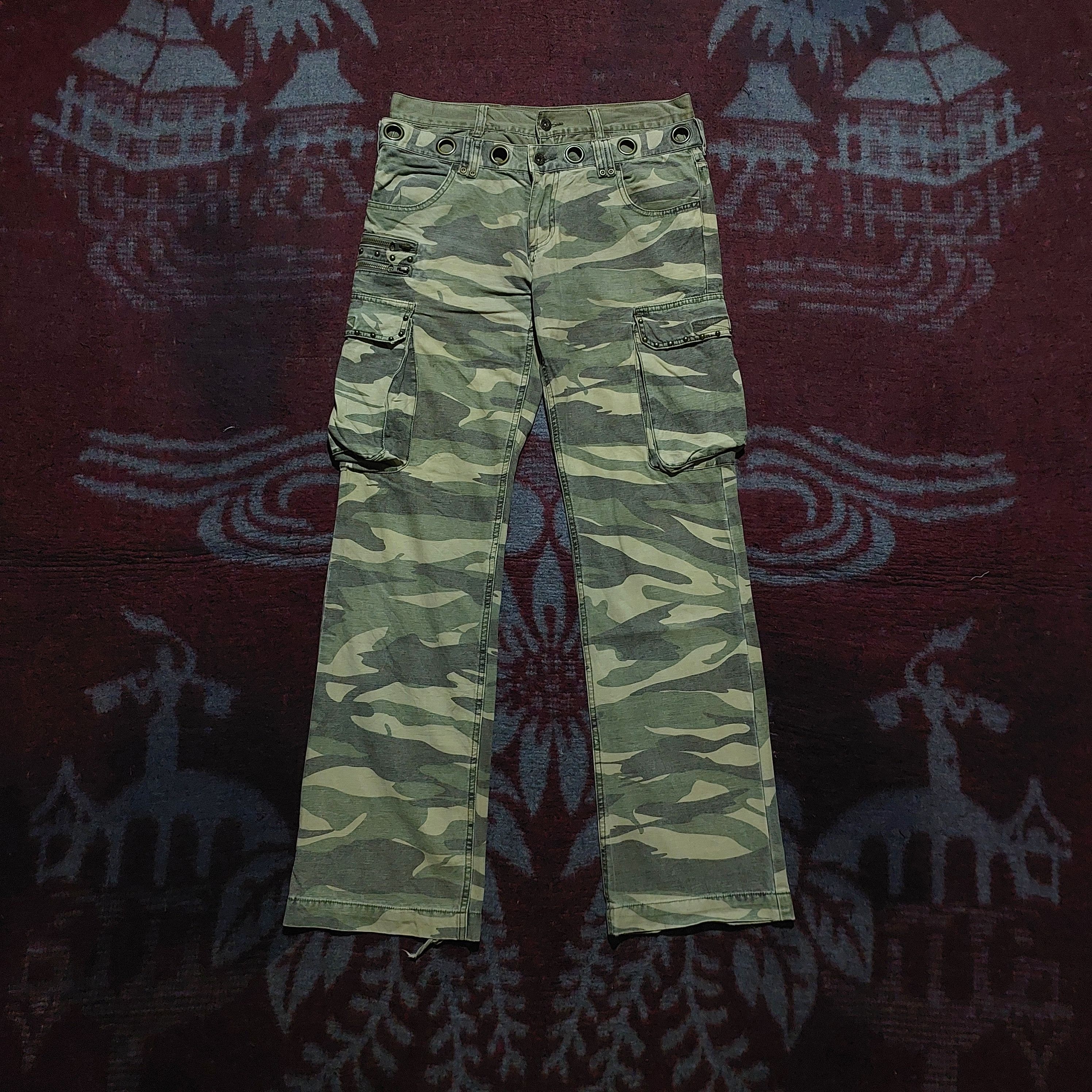 In The Attic 🔥rare In the attic camo double waist flare cargo pants Size US 32 / EU 48 - 1 Thumbnail