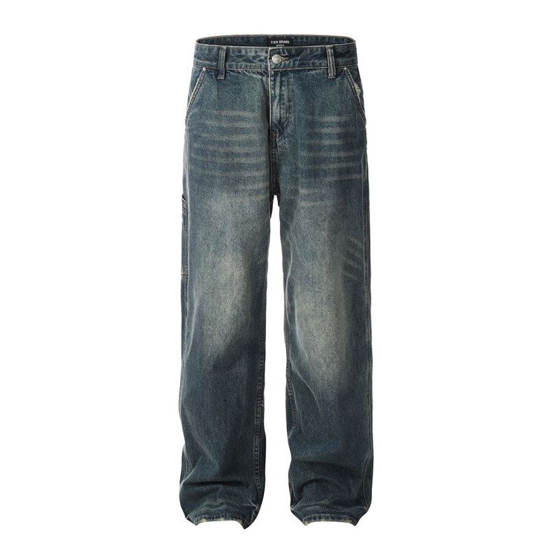 Vintage American retro washed workwear multi-pocket jeans Size US 32 / EU 48 - 1 Thumbnail