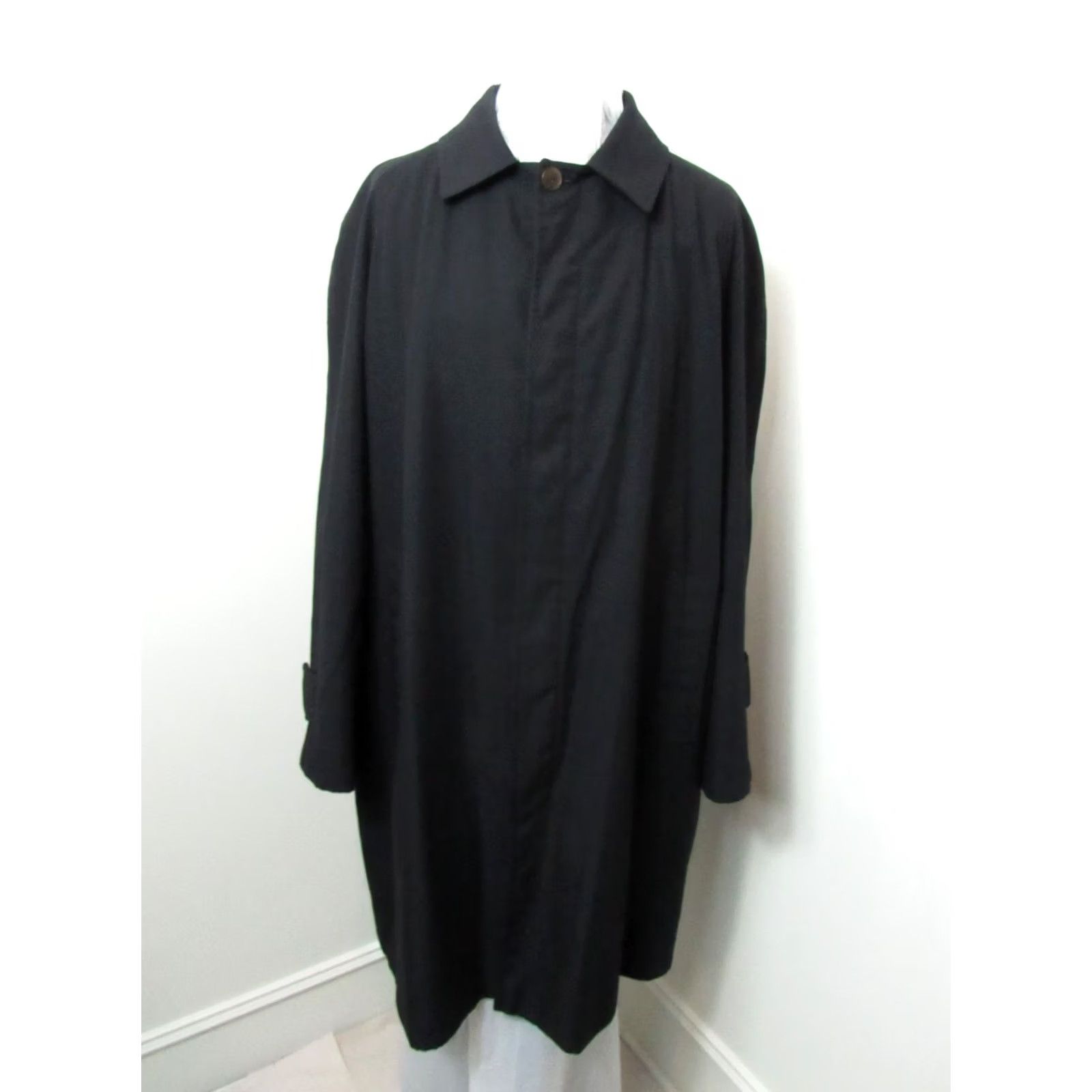 Vintage VINTAGE Daniele Poole Jacket Black Size M Mens 90s London Overcoat Long Coat Regular Pattern Solid Standing Collar Size US M / EU 48-50 / 2 - 4 Thumbnail