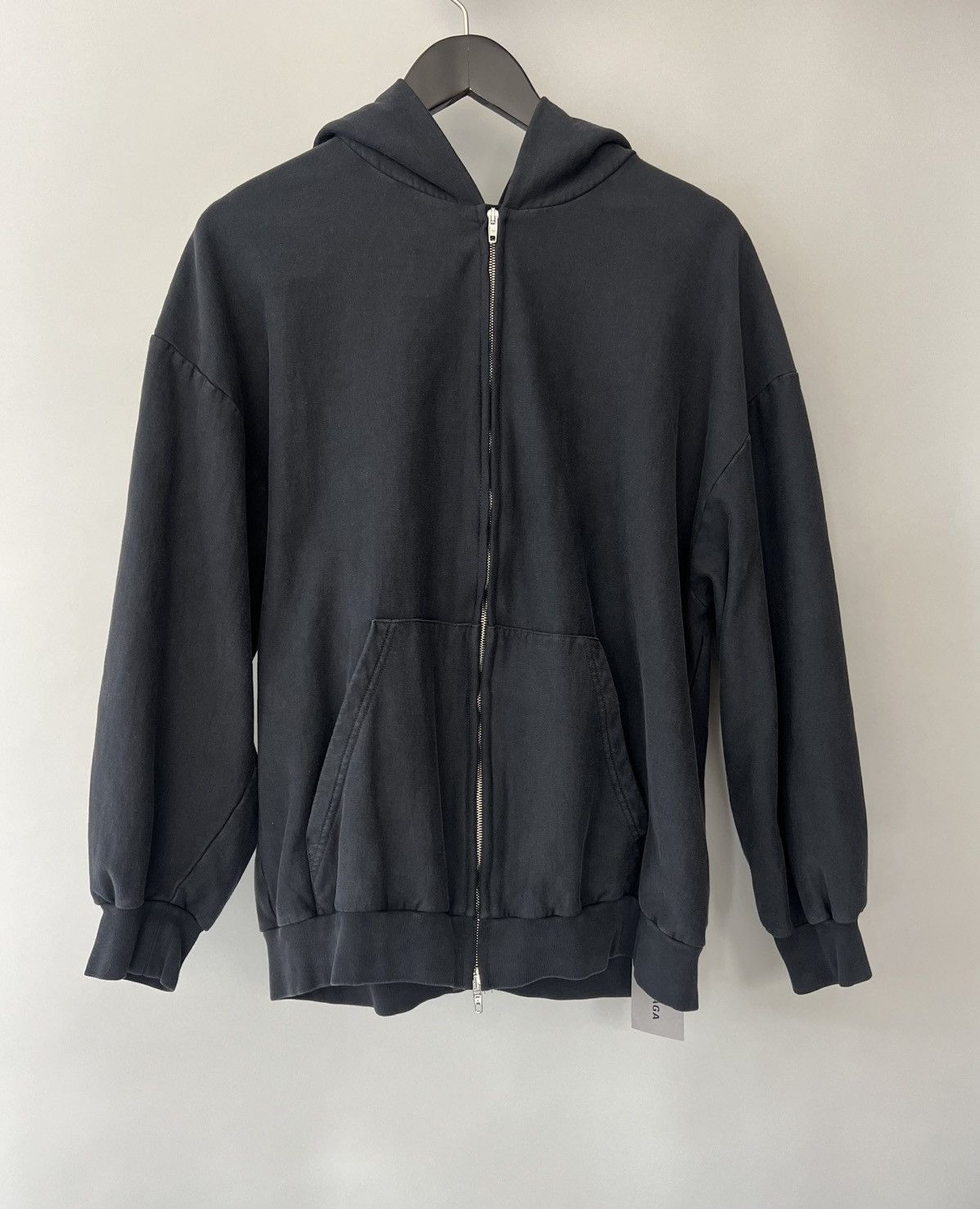 Balenciaga Washed Cotton Zip Hoodie in Black Size US M / EU 48-50 / 2 - 1 Thumbnail