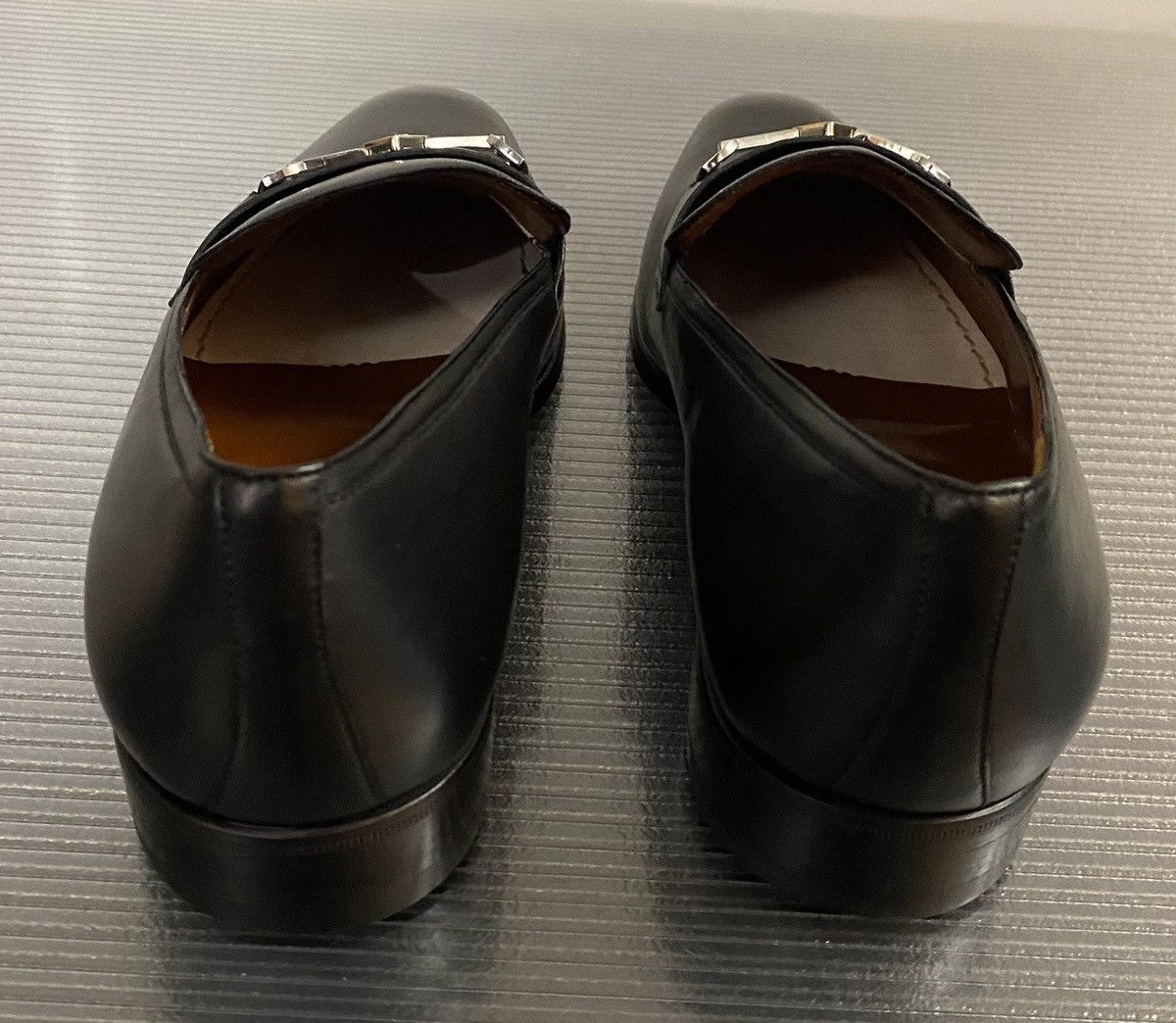 Testoni a.testoni 🇮🇹 black Napa leather metal vamp loafer 10 US NEW Size US 10 / EU 43 - 7 Thumbnail