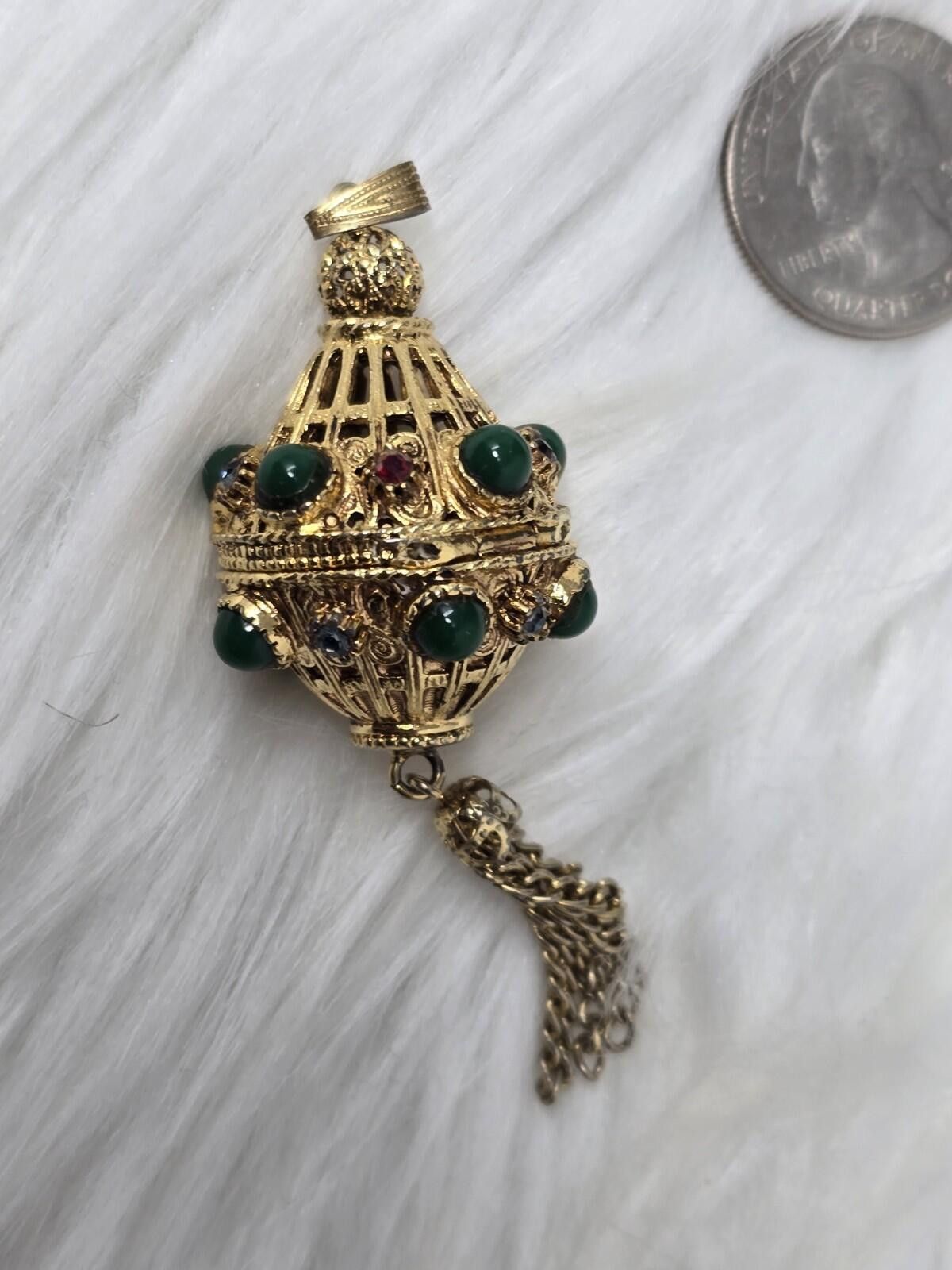 Conte of Florence Signed Florenza Etruscan Vinaigrette Perfume Pendant Tassel Size ONE SIZE - 2 Thumbnail