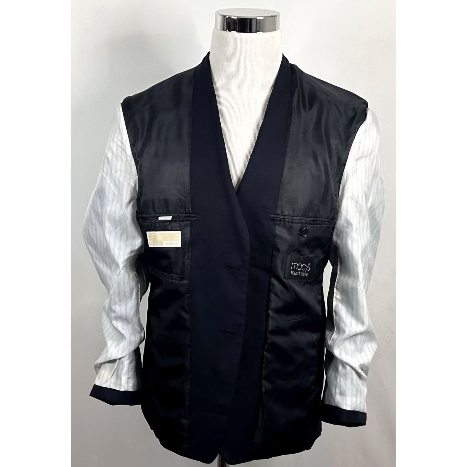 Michael Kors Michael Kors 38S Sport Coat Wool Blend Dark Navy Blue Two-Button Lined Vented Jacket/Coat Mens Regular Short Sleeve 2 Piece Notch Lapel Listing main. Size US XS / EU 42 / 0 - 7 Thumbnail