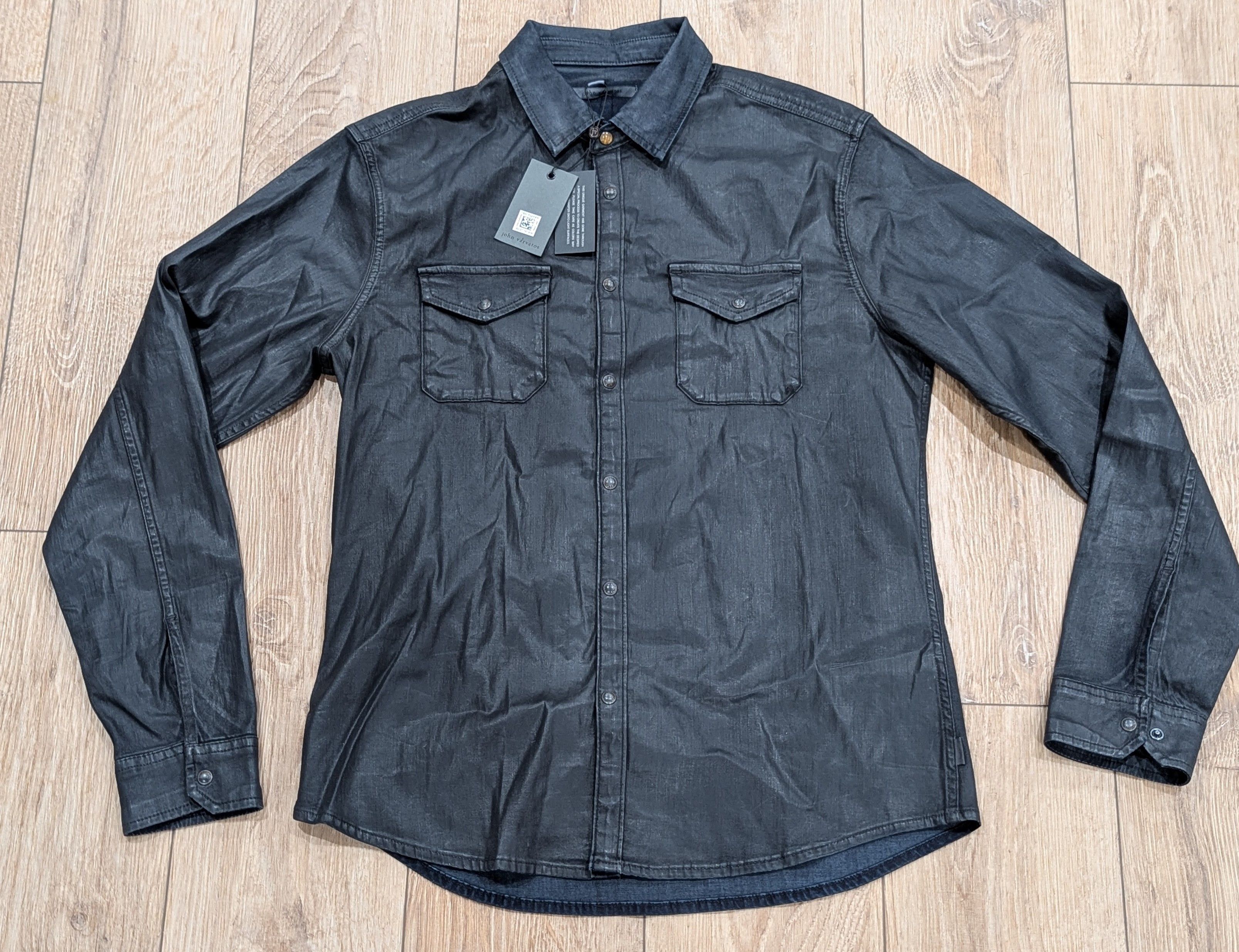 John Varvatos John Varvatos "Bernard" Leather Shirt Jacket Black 50 US 40 Size US M / EU 48-50 / 2 - 1 Thumbnail