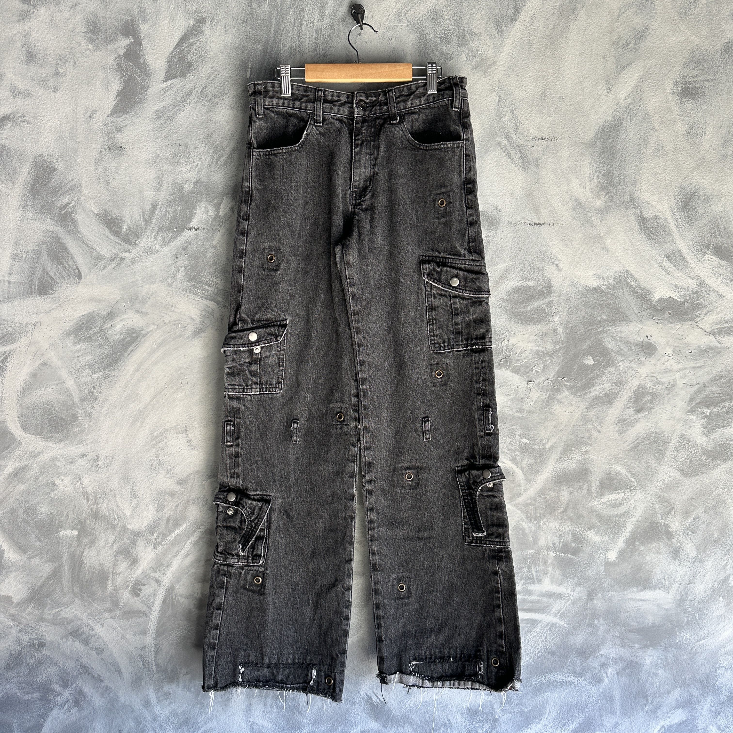 Other Faitparlui Les Demons Portent Cargo Denim Jean Womens 30x32 Size 30" / US 8 / IT 44 - 1 Thumbnail
