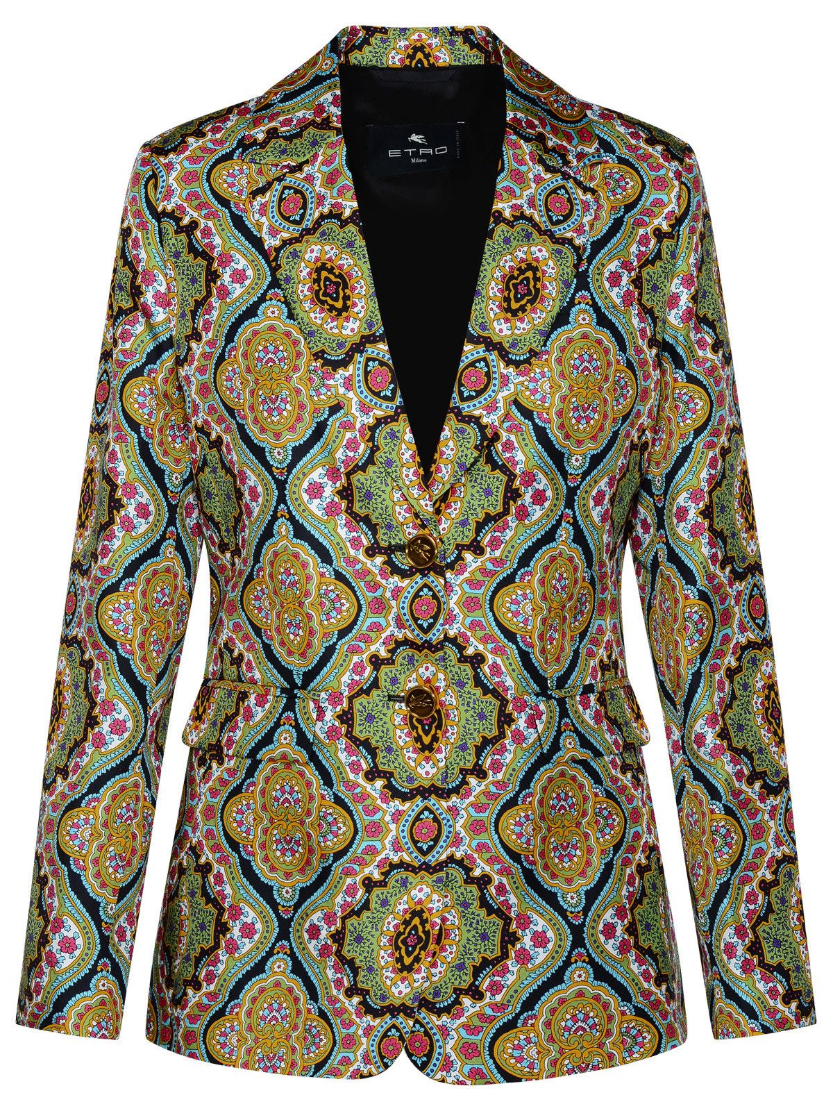 image of Etro Multicolor Silk Blazer, Women's (Size Small)