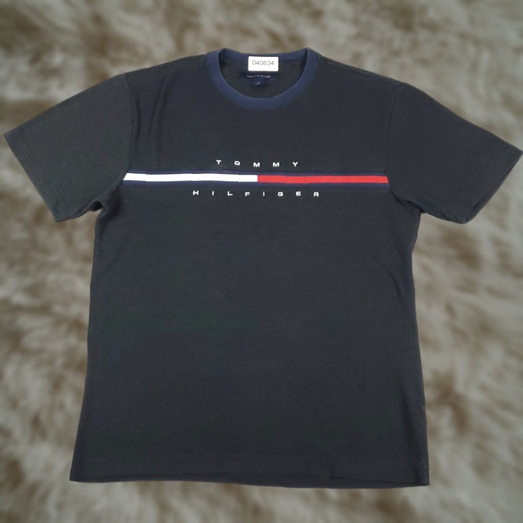 Tommy Hilfiger Tommy Hilfiger T Shirt Mens Size Medium Gray Solid Short Sleeve Crew Neck Cotton Logo Adult Size US M / EU 48-50 / 2 - 1 Thumbnail