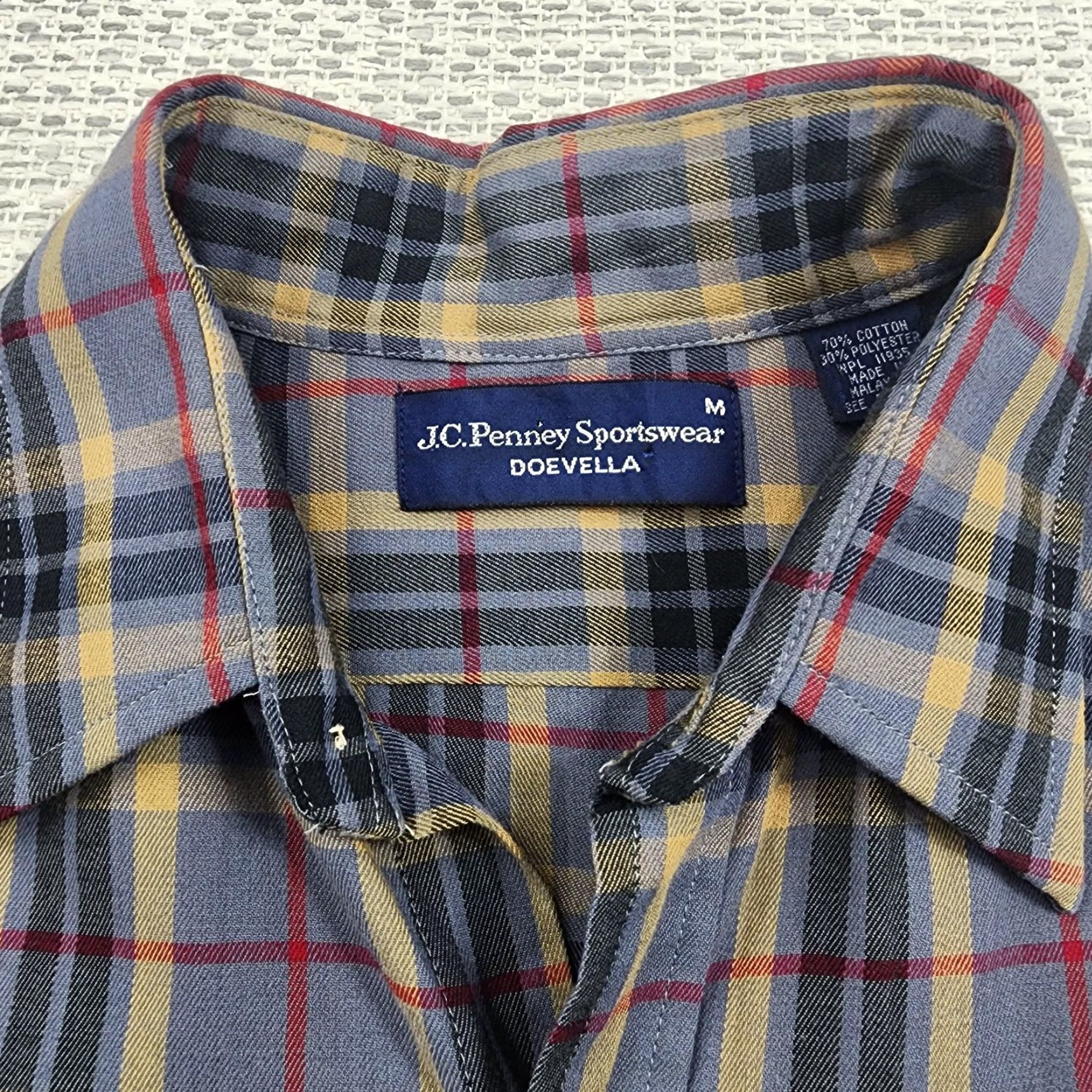 Vintage VINTAGE JC Penney Sportswear Doevella Shirt Mens Medium Blue Plaid Button Up 70s Size US M / EU 48-50 / 2 - 4 Thumbnail