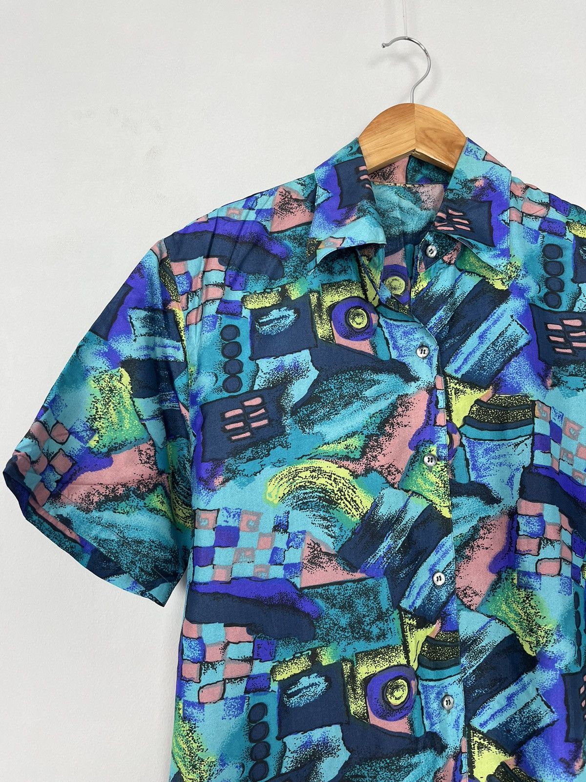 Vintage Vintage Y2K Silk Printed Short Sleeve Shirt Size US M / EU 48-50 / 2 - 2 Thumbnail