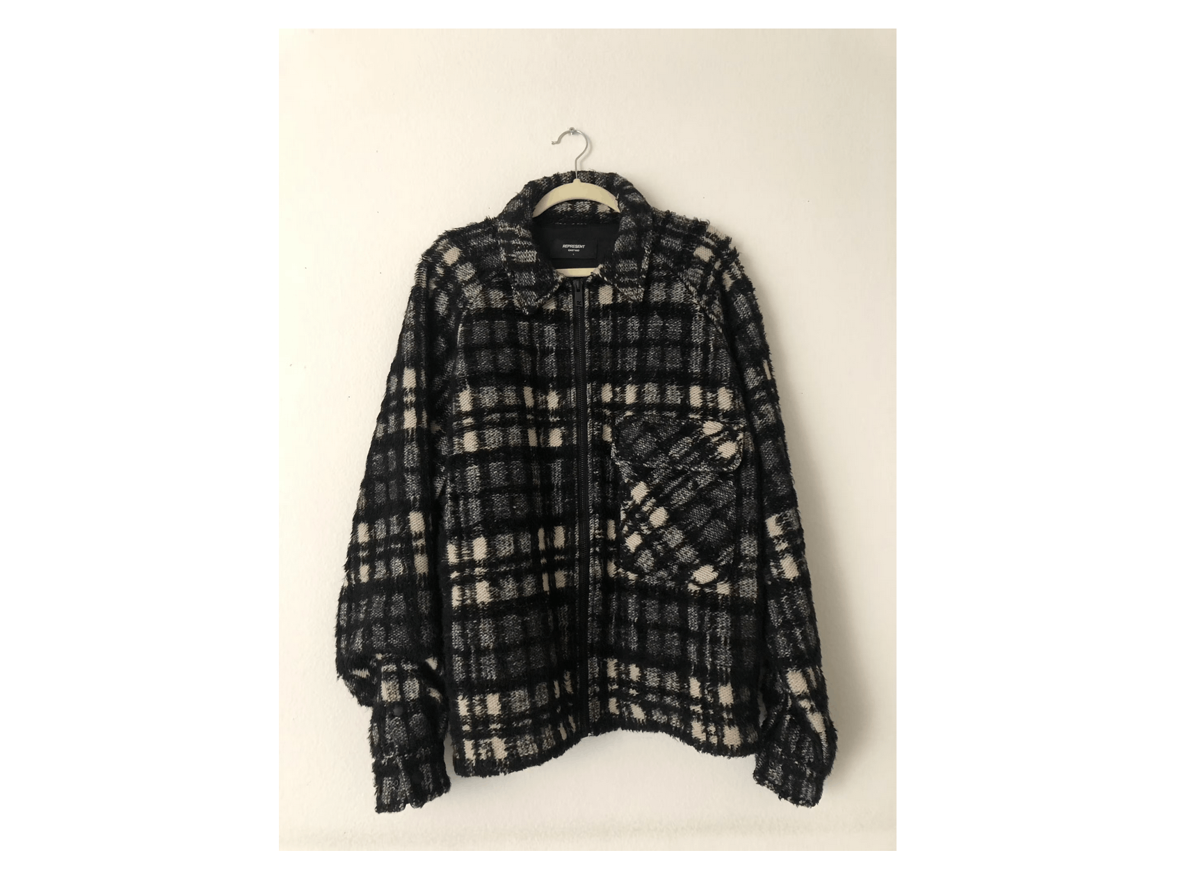 image of Represent Clo Oversized Flannel Jacket in Plaid, Men's (Size Large)