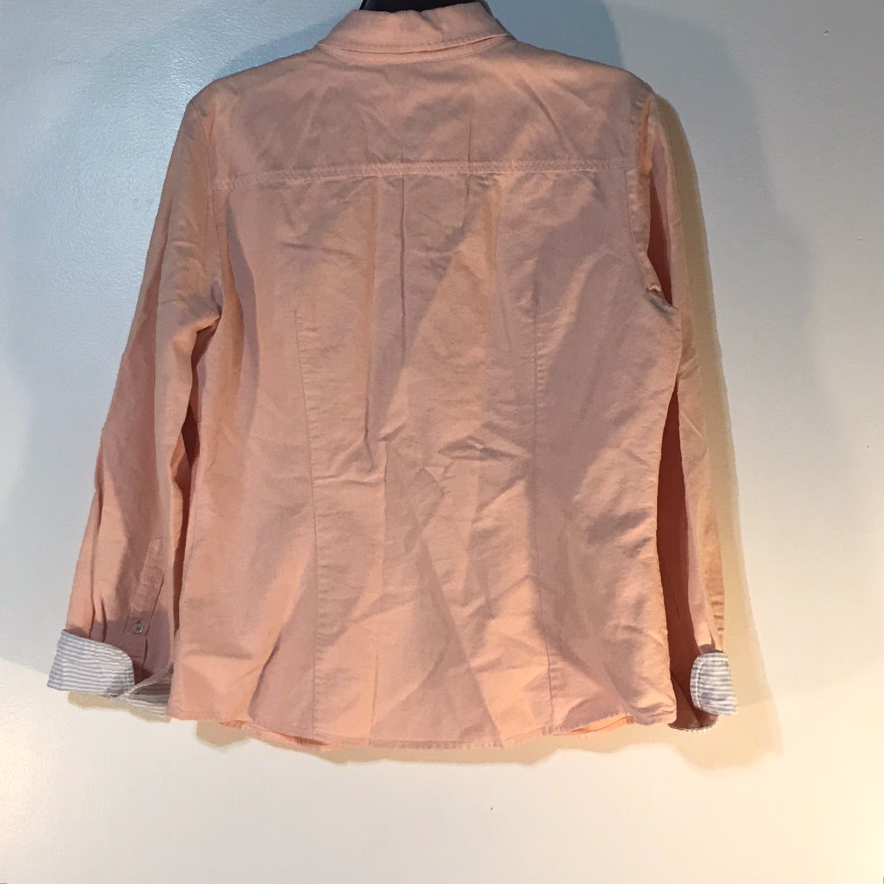 Tommy Hilfiger Tommy Hilfiger Button-Up Shirt Men's Size L Multicolor Peach with Blue/White Striped Cuffs Size US L / EU 52-54 / 3 - 3 Thumbnail