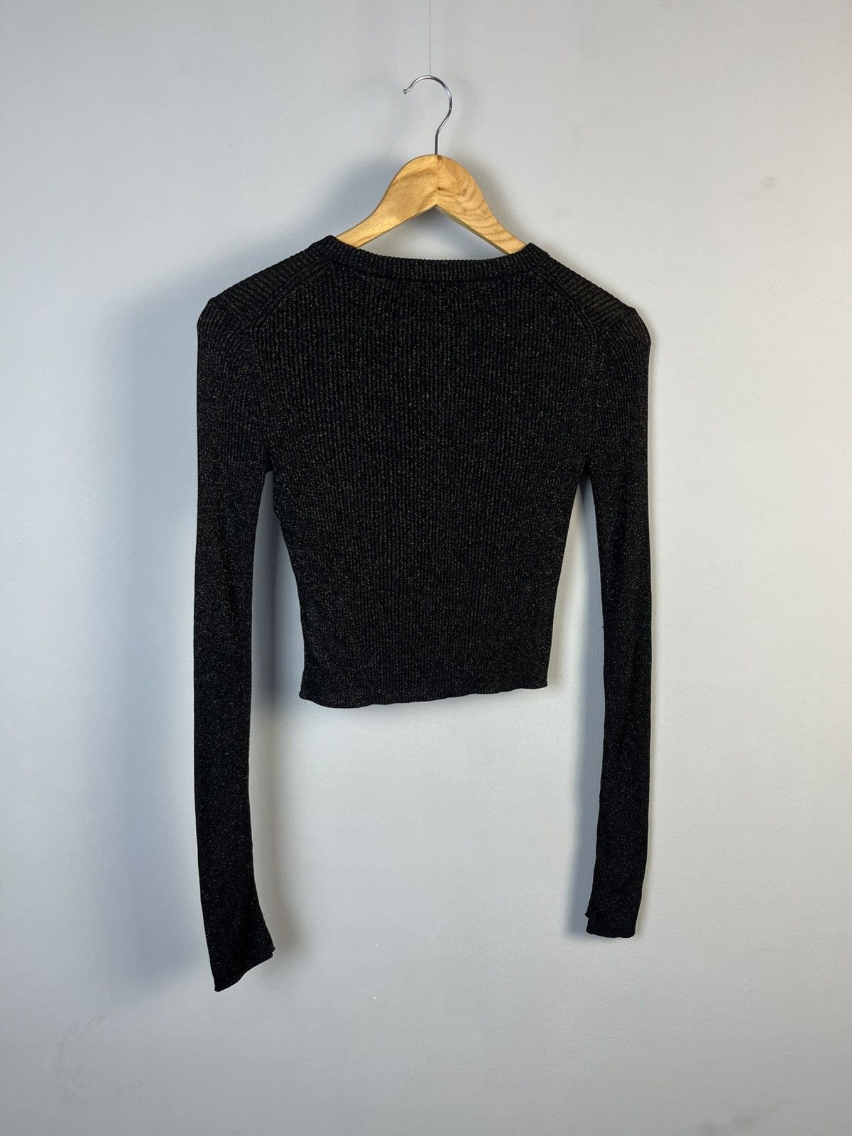 Allsaints Allsaints Shine Viscose Long Sleeve Crop Top Size XS / US 0-2 / IT 36-38 - 6 Thumbnail