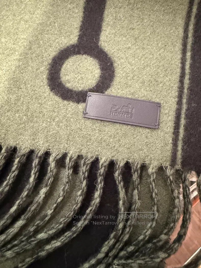 Hermes Hermes size 30×160cm Casaque Mors scarf, camouflage green/b Size ONE SIZE - 3 Thumbnail