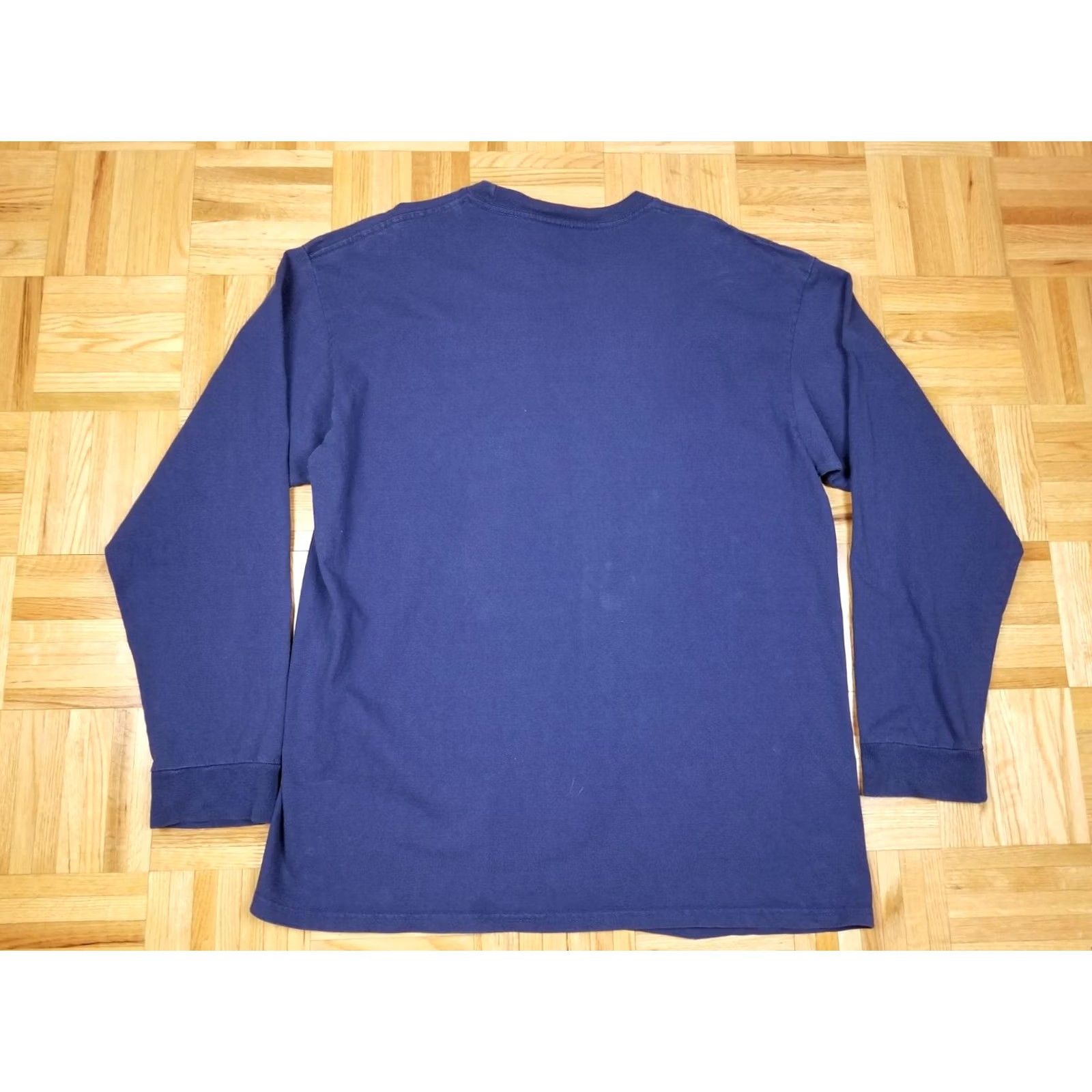 Nike VINTAGE Nike AIR BIG SWOOSH NAVY SHIRT Navy LONG SLEEVE COTTON SIZE L MADE IN USA MEN SHIRT 90s USA Mens Size US L / EU 52-54 / 3 - 4 Thumbnail