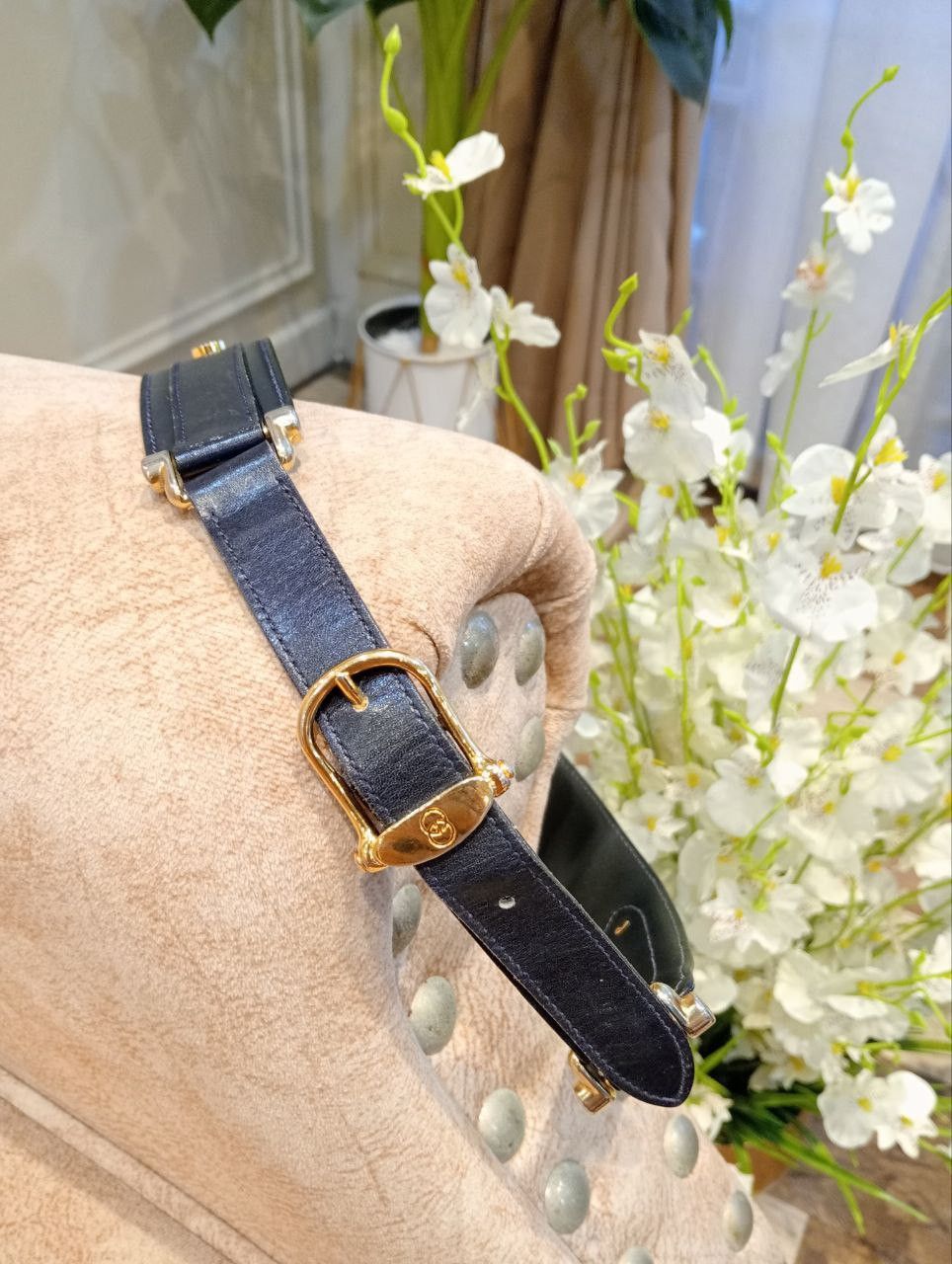 Gucci VINTAGE GUCCI LEATHER BELT WITH GOLD-TONE BUCKLE SIZE 70 Size ONE SIZE - 1 Thumbnail