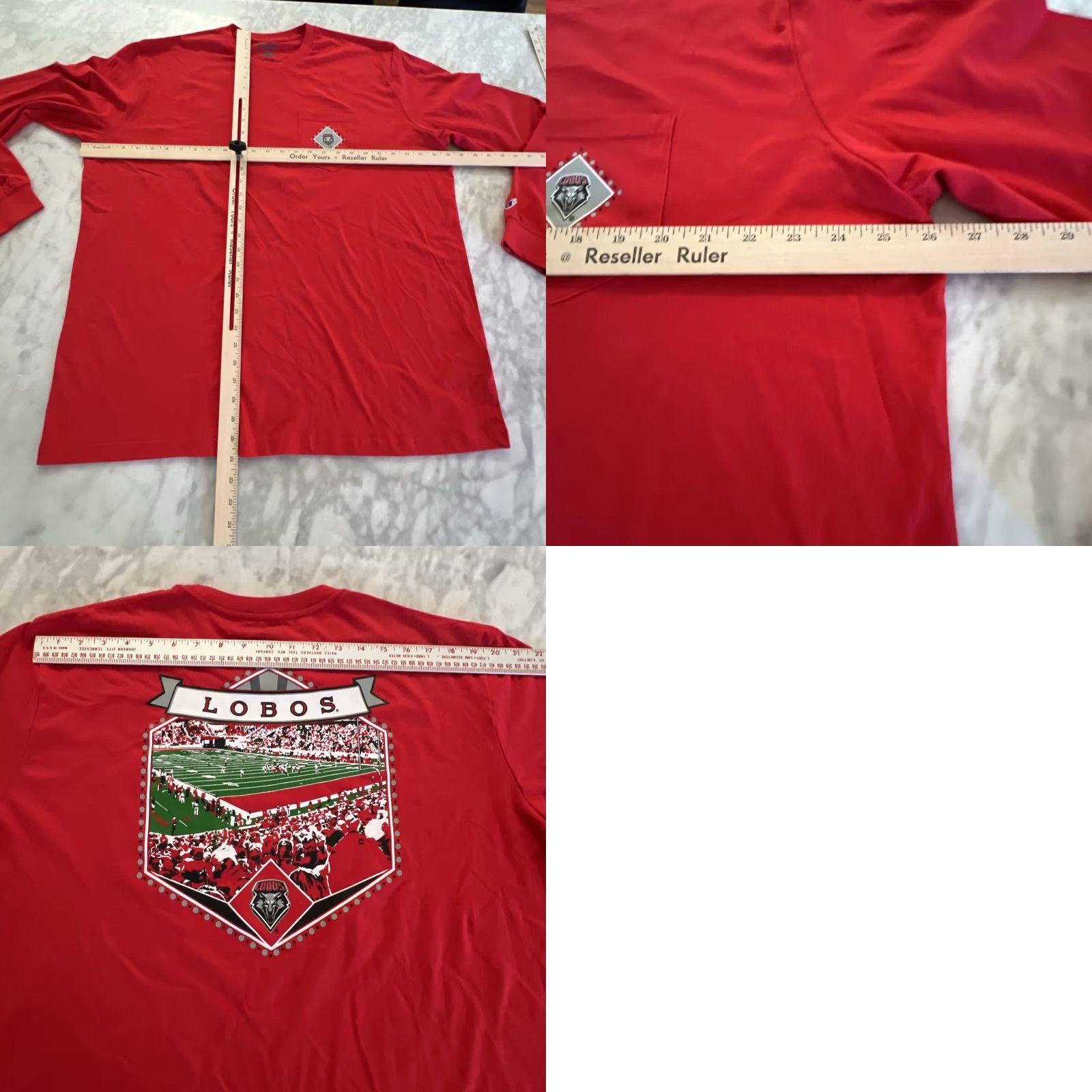 Champion Champion New Mexico Lobos Shirt Men 2XL Red Graphic Long Sleeve Pocket Football University Mens Size US XXL / EU 58 / 5 - 8 Thumbnail