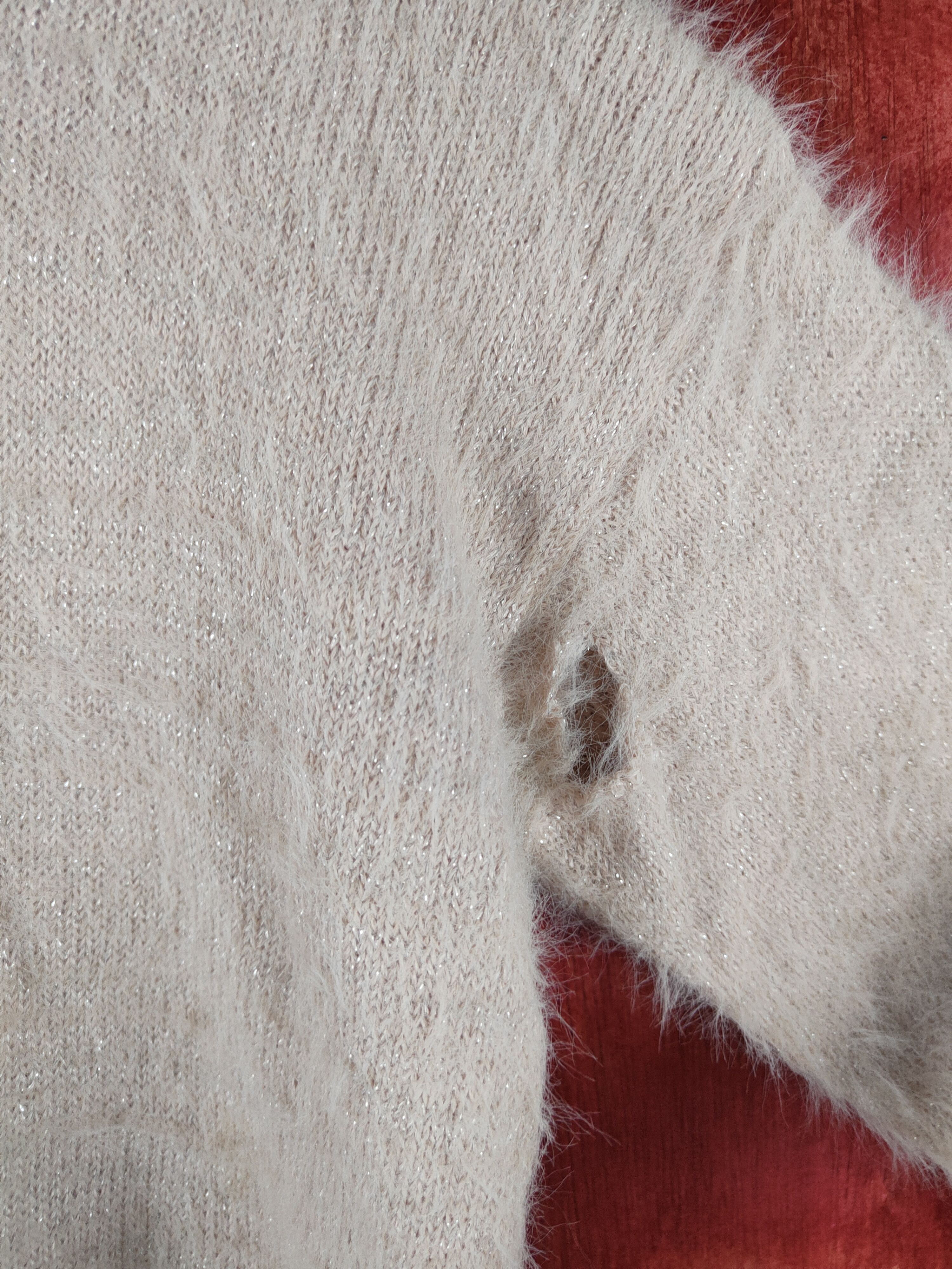 Homespun Knitwear OZOC Peach Shag Shaggy Fur Mohair Knitwear #S1977 Size M / US 6-8 / IT 42-44 - 6 Thumbnail