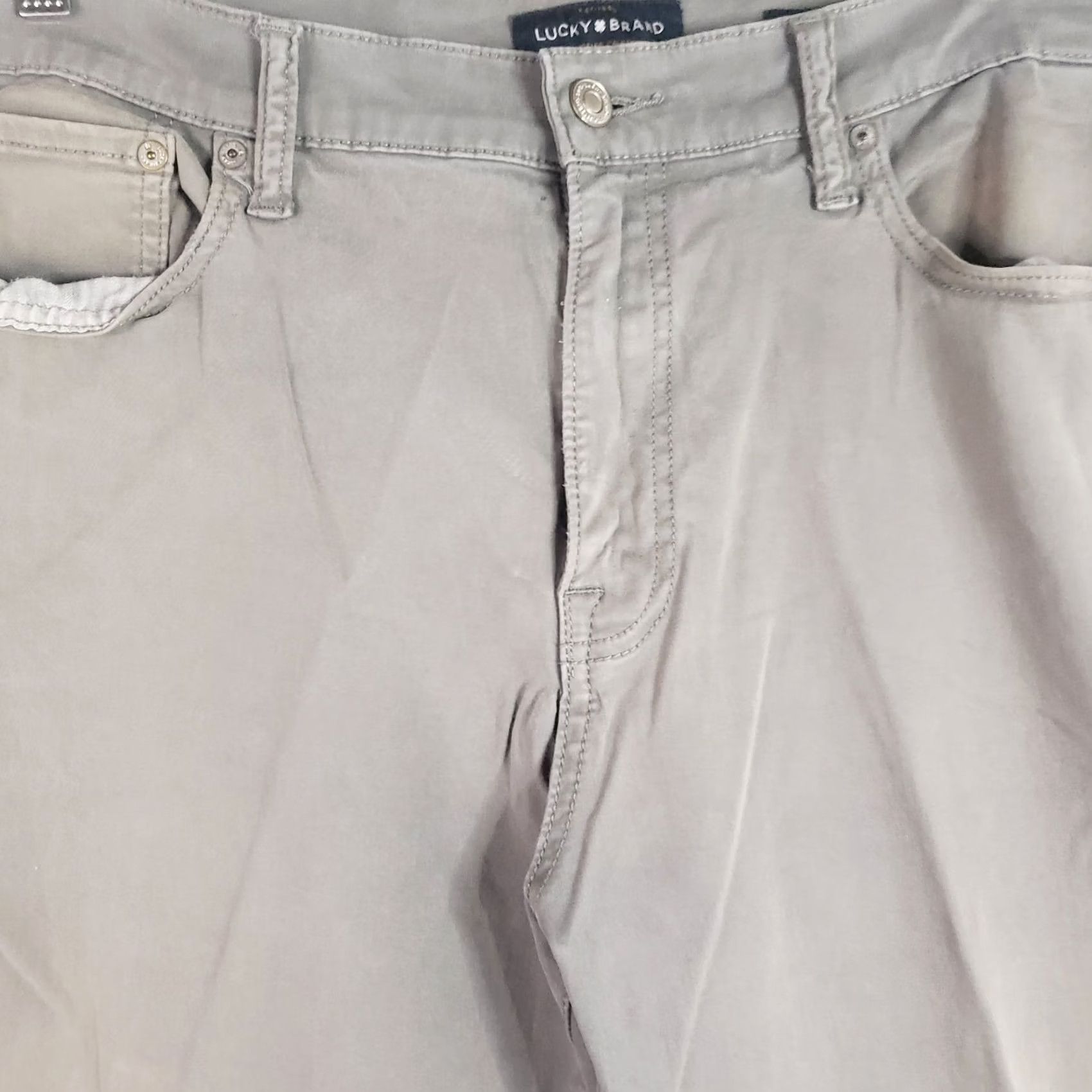 Lucky Brand Lucky Brand 410 Pants Mens 38x30 Gray Athletic Slim Stretch Chino Casual 5-Pocket Zipper Jeans Size US 38 / EU 54 - 4 Thumbnail