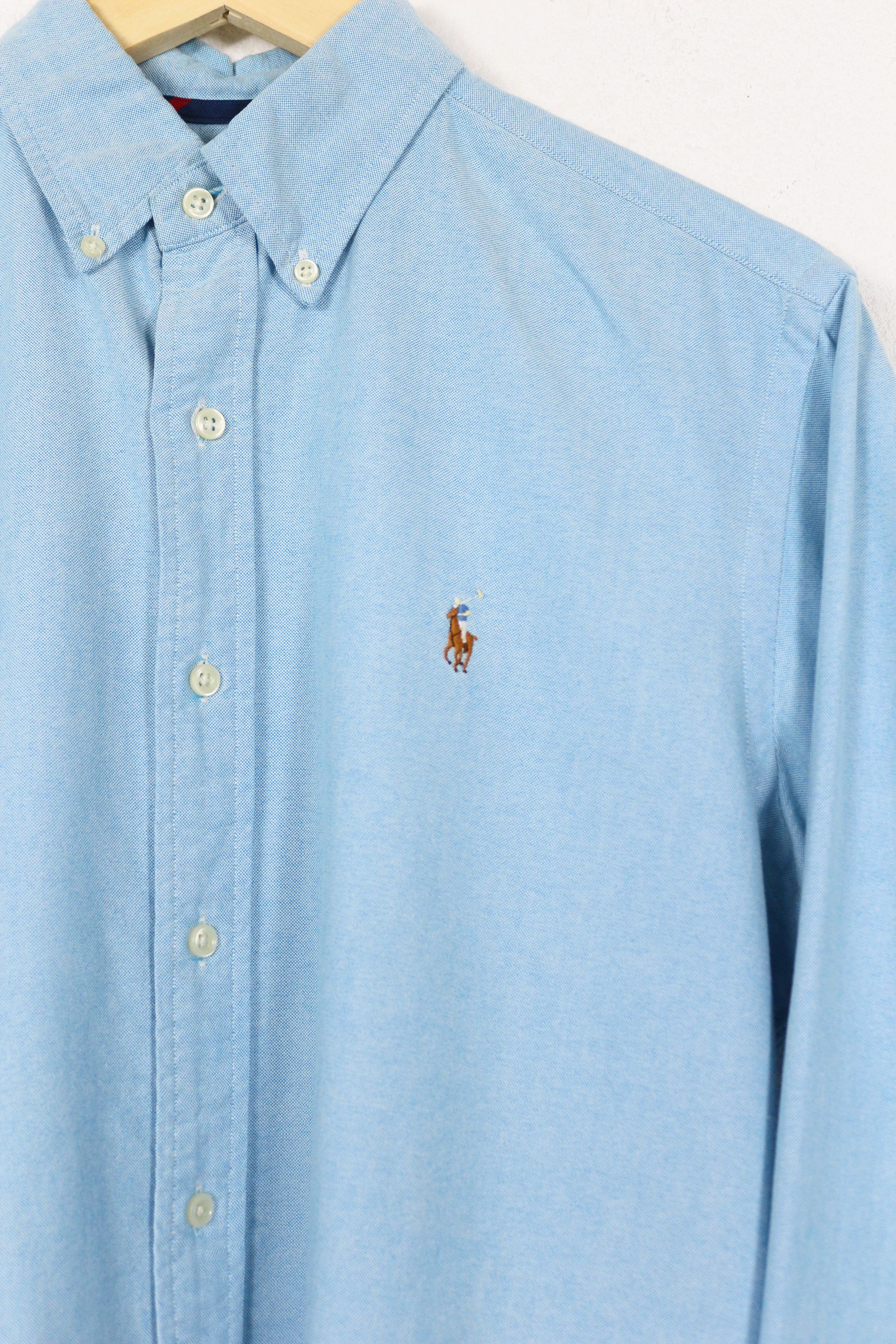 Polo Ralph Lauren × Ralph Lauren Polo Ralph Lauren Pony Logo Blue Oxford Shirt Preppy NZ Size US M / EU 48-50 / 2 - 2 Thumbnail