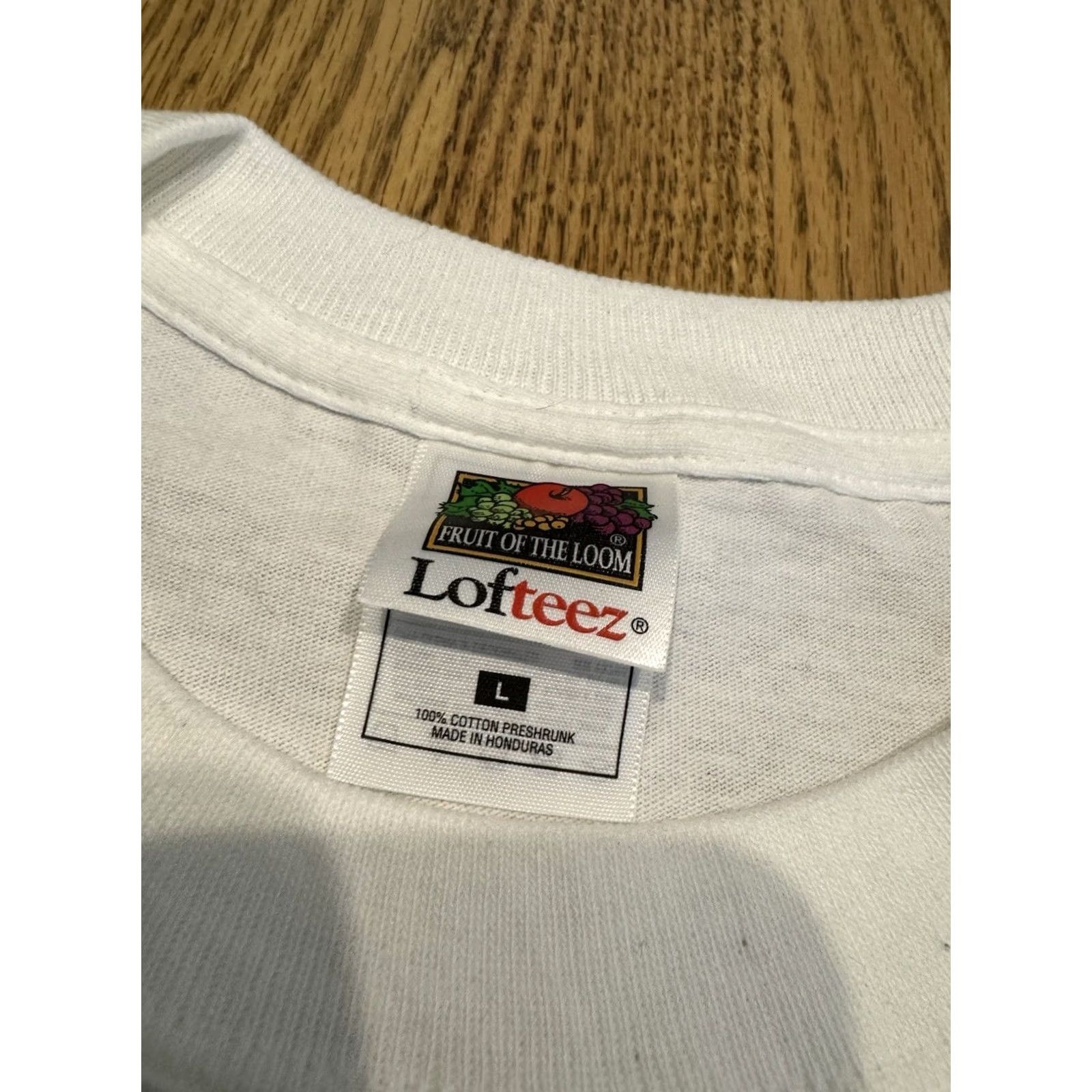 Fruit Of The Loom VINTAGE Fruit of the Loom T-Shirt Shirt 90s NYC White L Men Short Sleeve Crew Neck Staton Back Yard Size US L / EU 52-54 / 3 - 3 Thumbnail