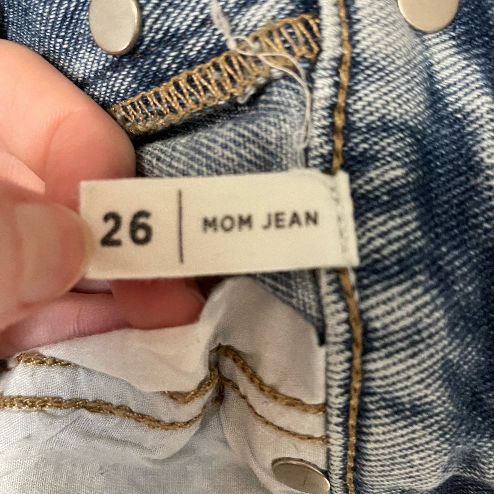 Pacsun PacSun Mom Jeans 26 Womens Button Fly Distressed Casual Size 27" / US 4 / IT 40 - 6 Thumbnail