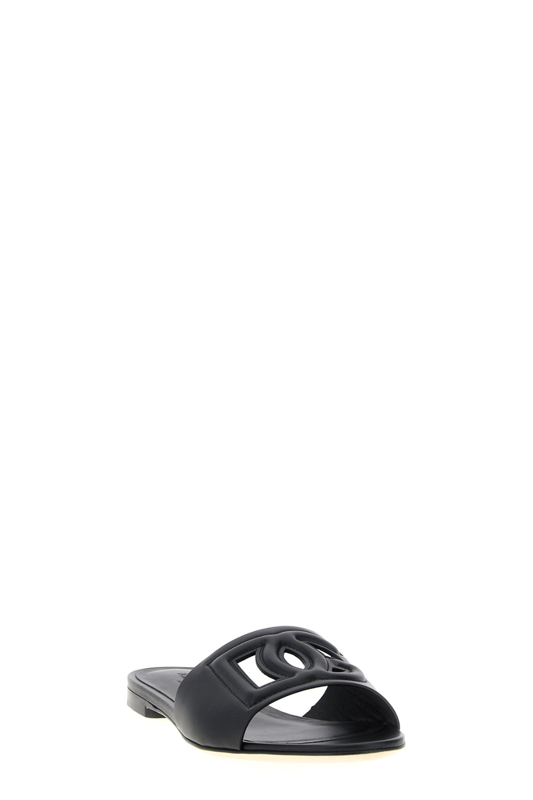 Dolce & Gabbana DG Millenials Black Leather Slide Sandals New Size US 8 / IT 38 - 2 Thumbnail