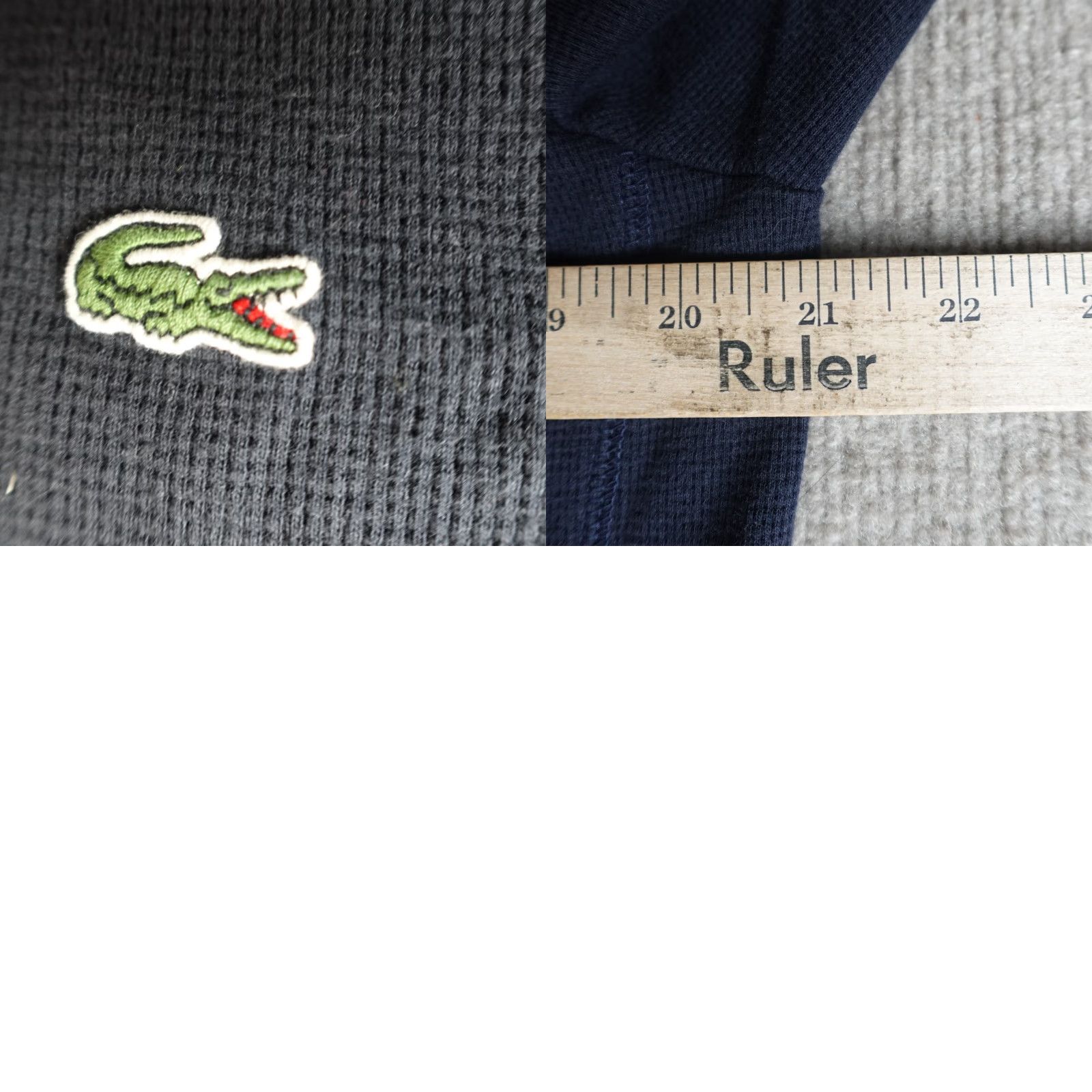 Lacoste Lacoste Mens Sweater Blue 100% Cotton Waffle Pullover V-Neck XL Logo Knit Winter Casual Shirt Mens Size US XL / EU 56 / 4 - 8 Thumbnail